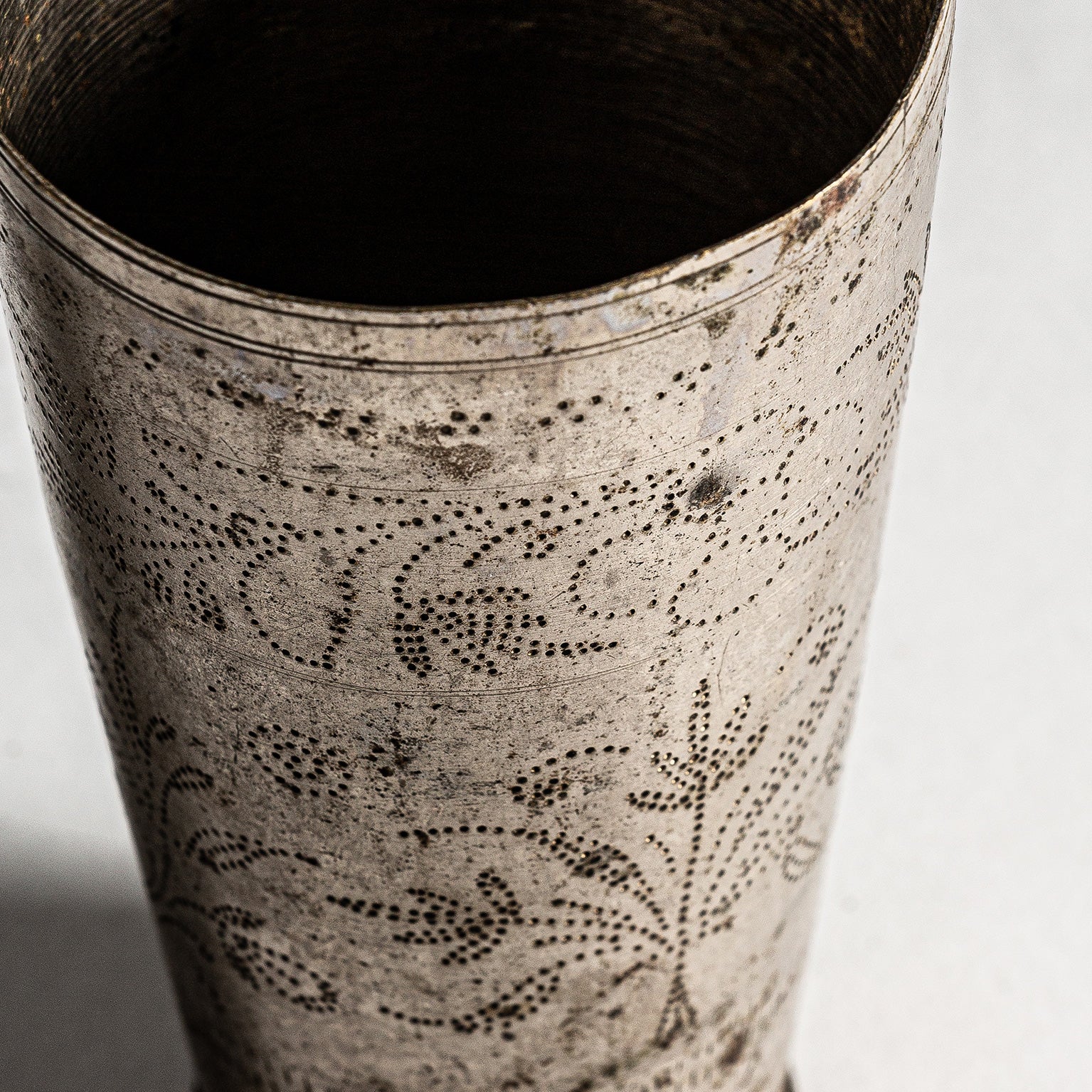 Ren Oriental Vase — Brass with Antique Silver Finish