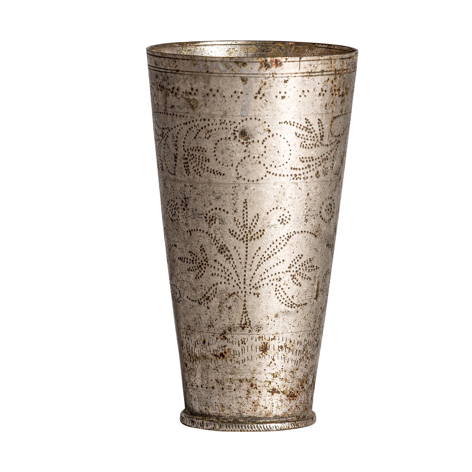 Ren Oriental Vase — Brass with Antique Silver Finish