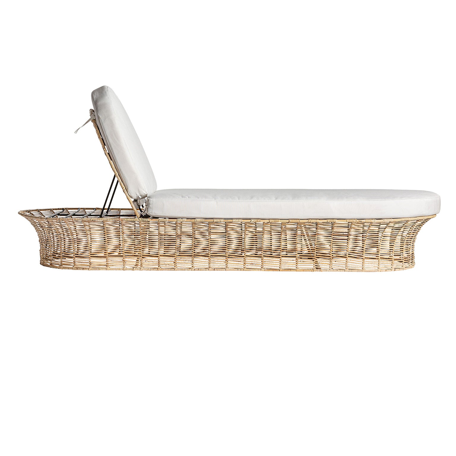 Gerb Boho Deck Chair - Light Brown Rattan with Foam