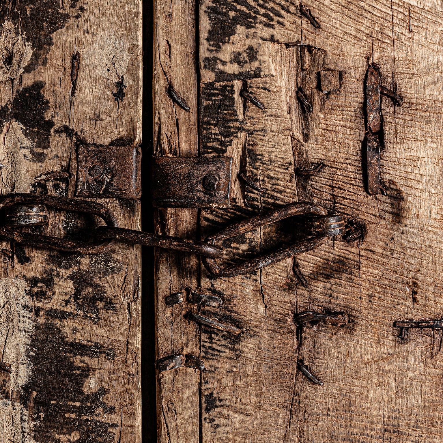 Berne Ethnic Door - Reclaimed Wood Cabinet Door in Distressed Brown
