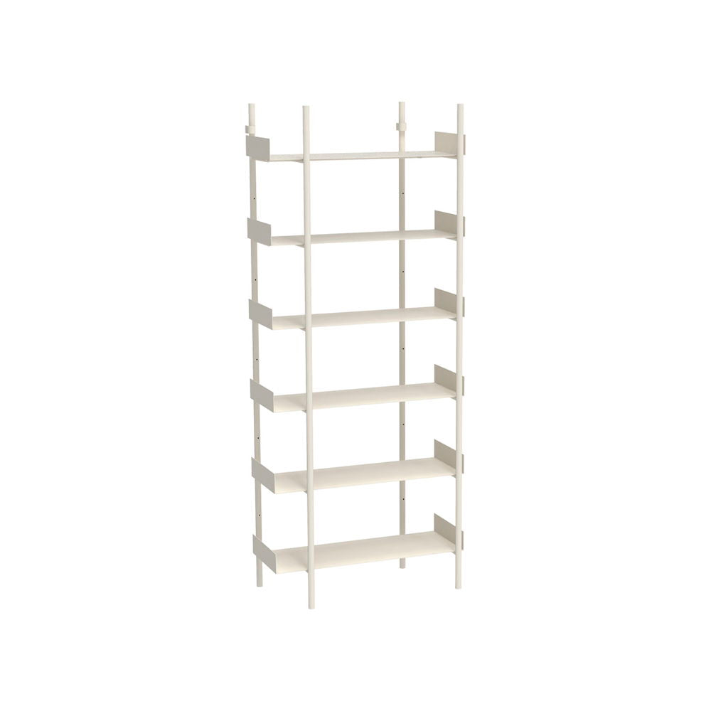 Nobuko Bookcase 6 Shelves - Scandinavian White Bookshelf 80x195cm