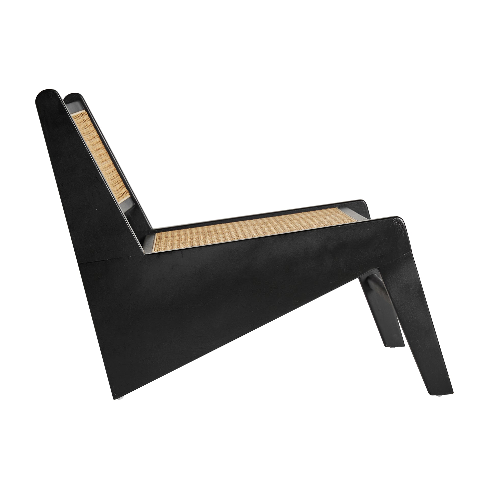 SEON Contemporary Rattan Armchair - Black Elm & Light Brown