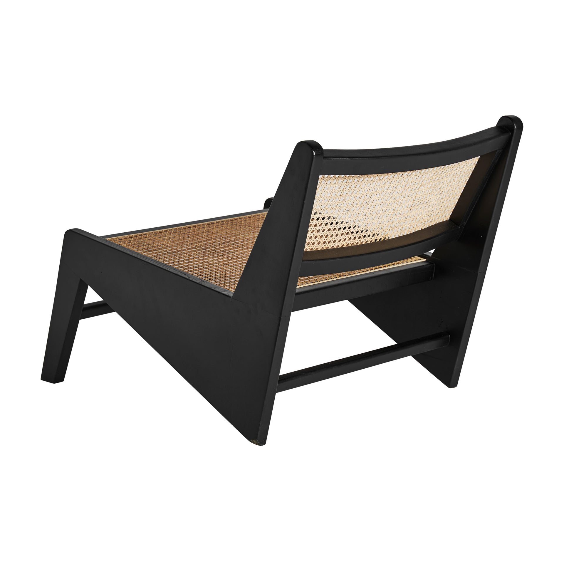 SEON Contemporary Rattan Armchair - Black Elm & Light Brown