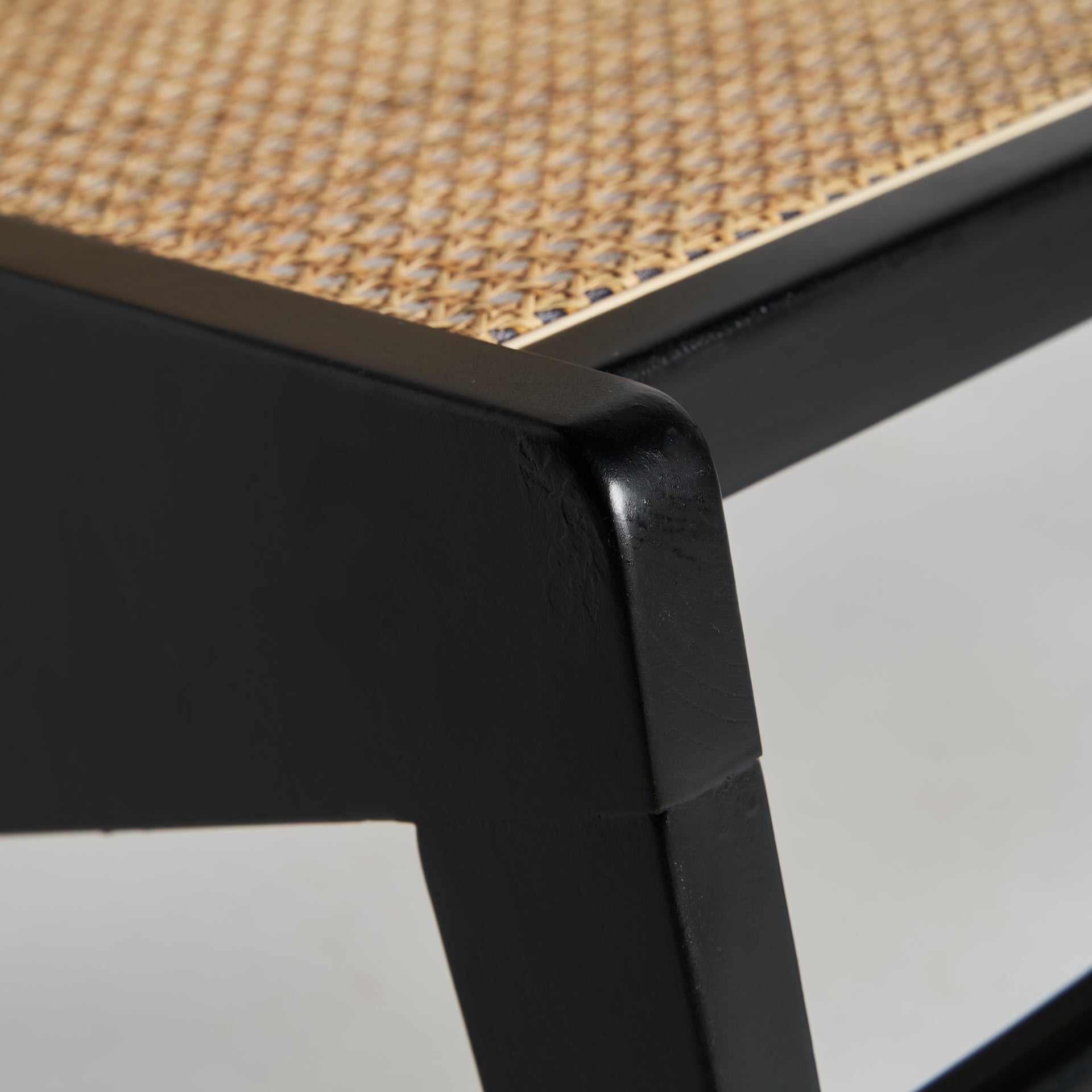 SEON Contemporary Rattan Armchair - Black Elm & Light Brown