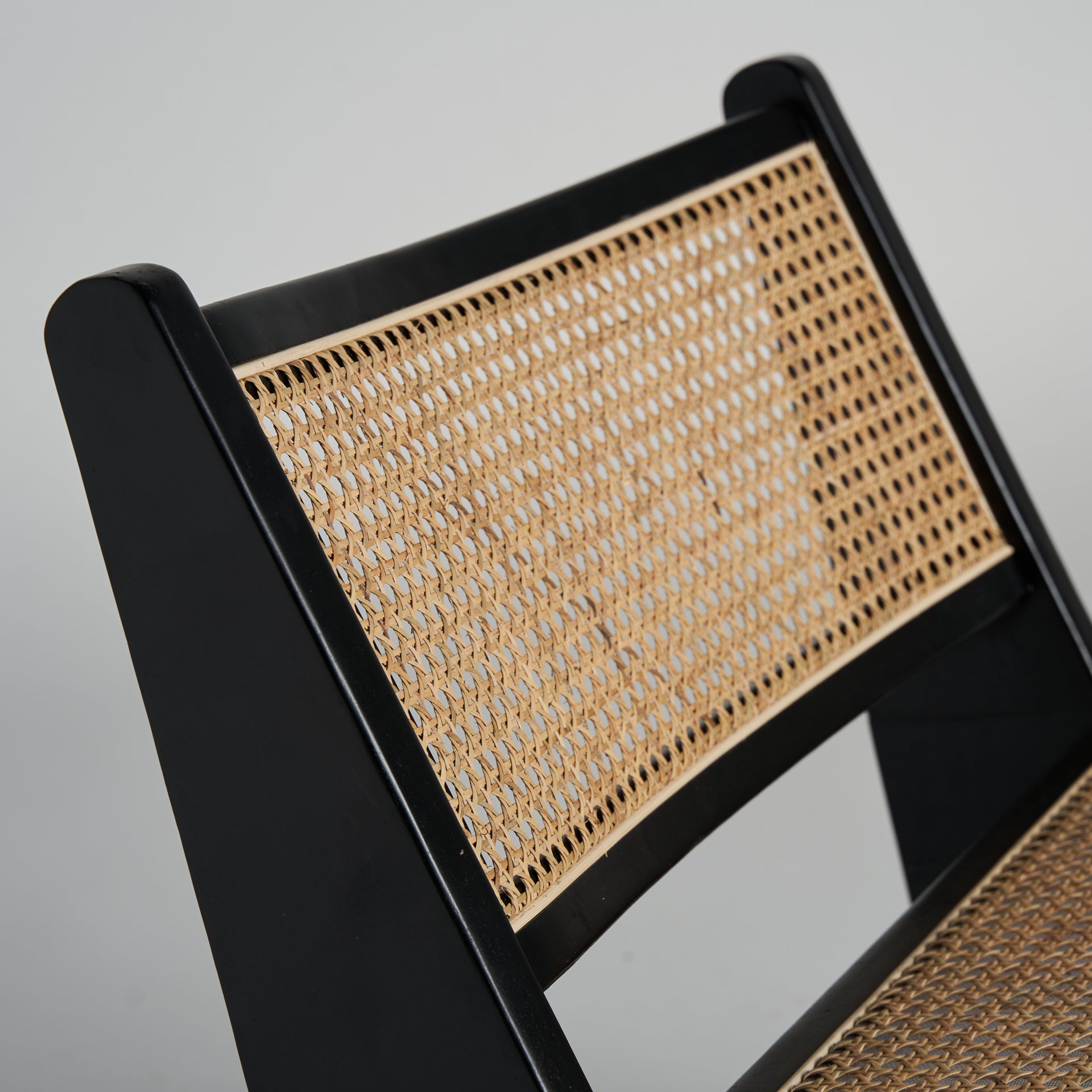 SEON Contemporary Rattan Armchair - Black Elm & Light Brown