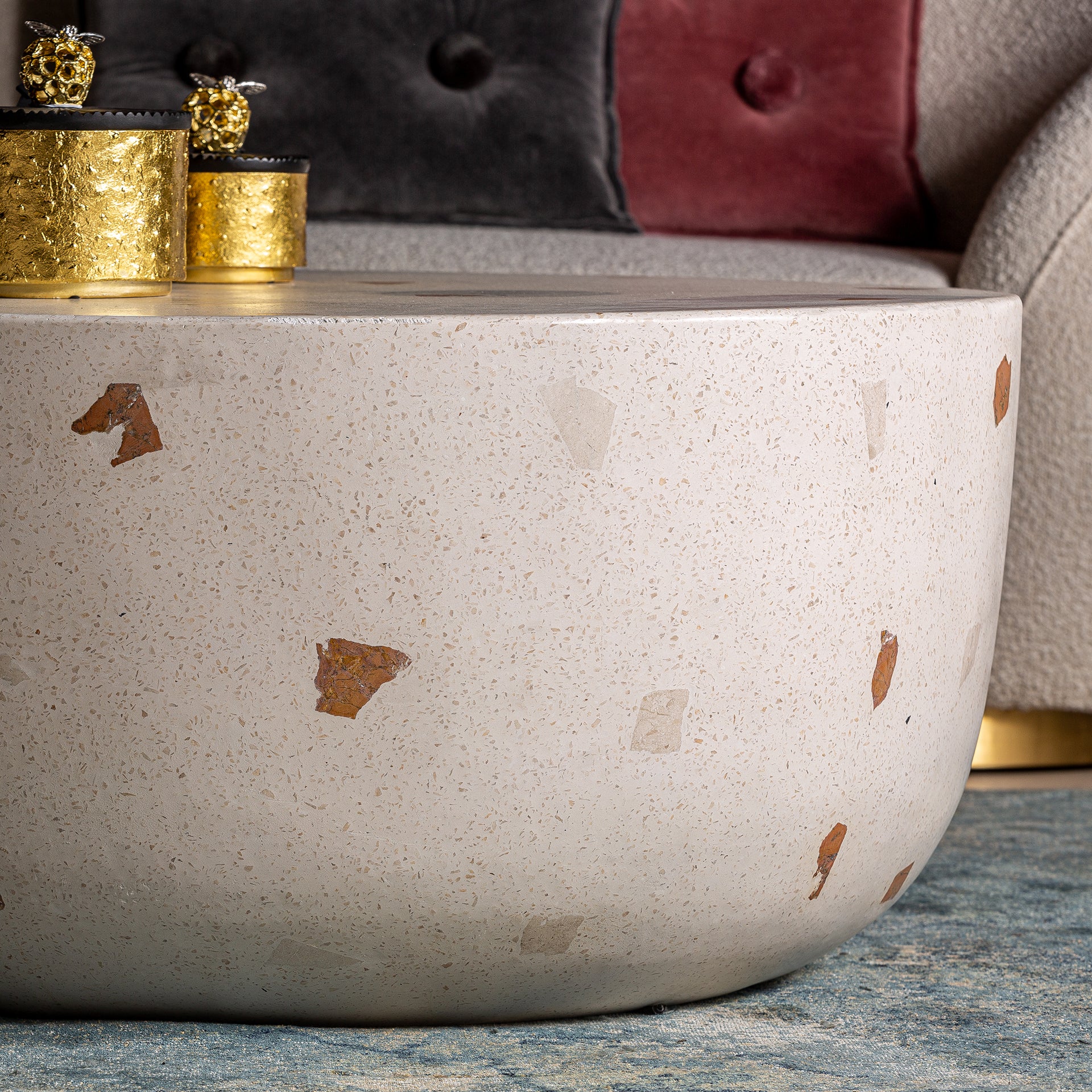 Massa Contemporary Terrazzo Coffee Table - White