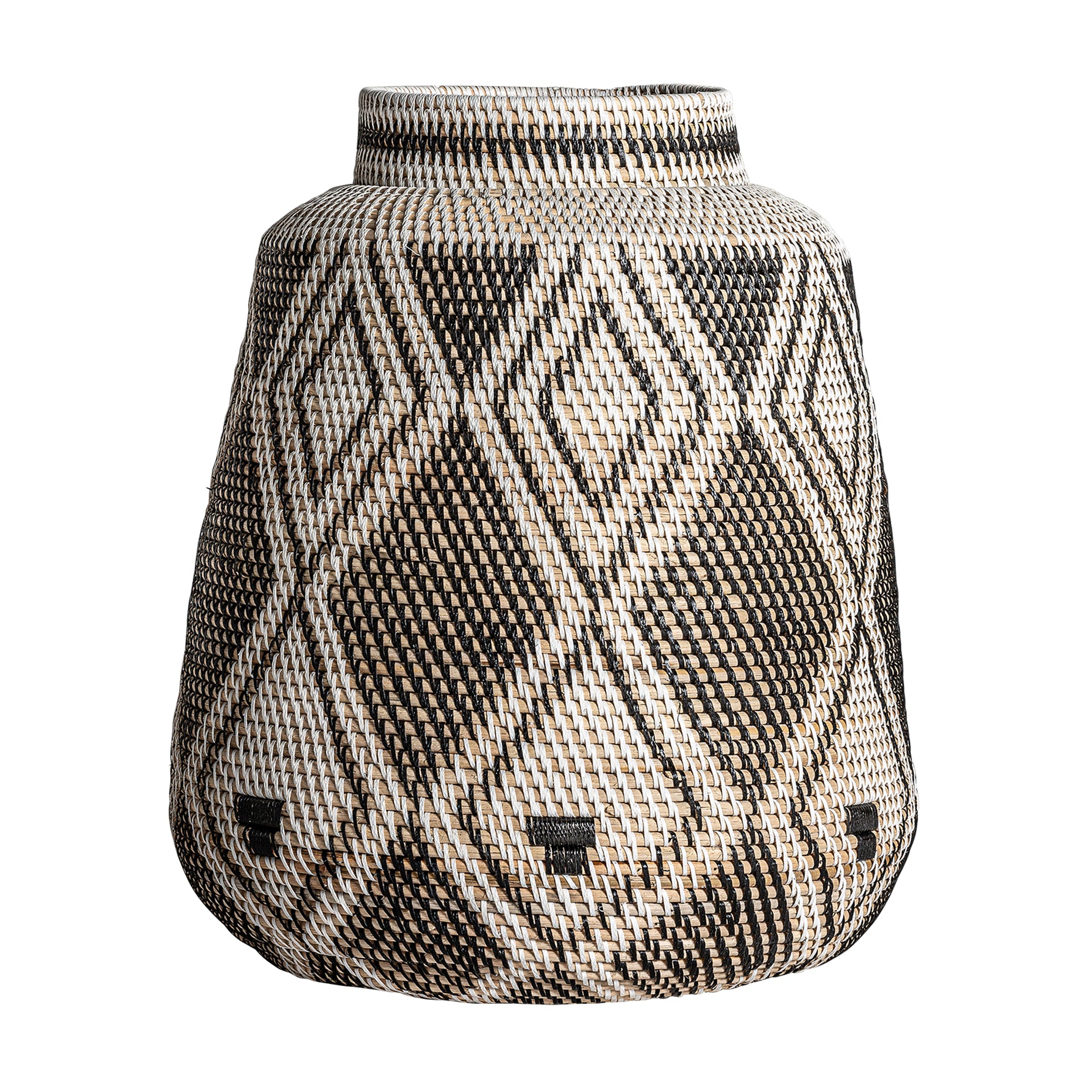 Zirba Rattan Vase - Handwoven Brown Ethnic Style Centerpiece
