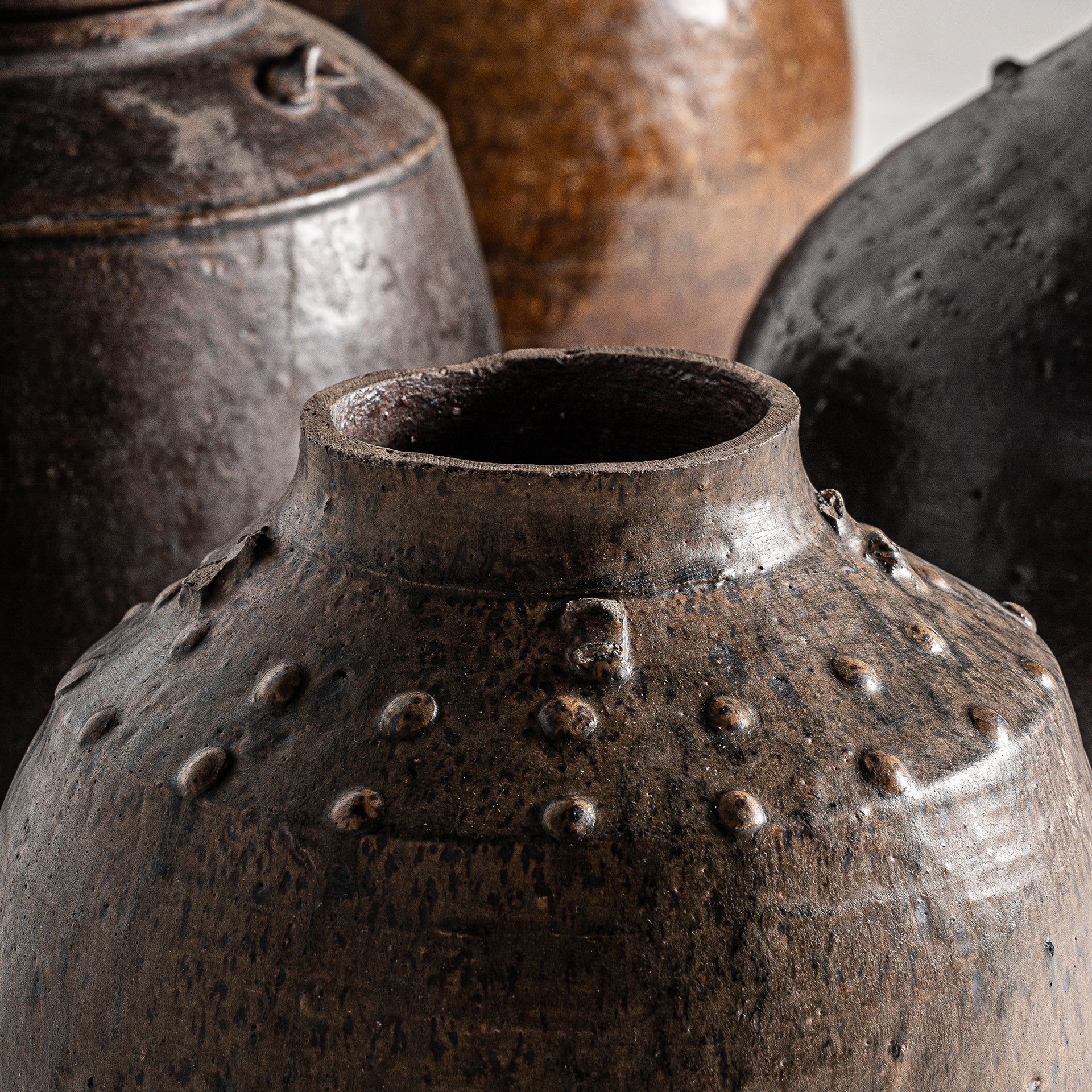 Malda Colonial Ceramic Vase - Brown Tones Handcrafted