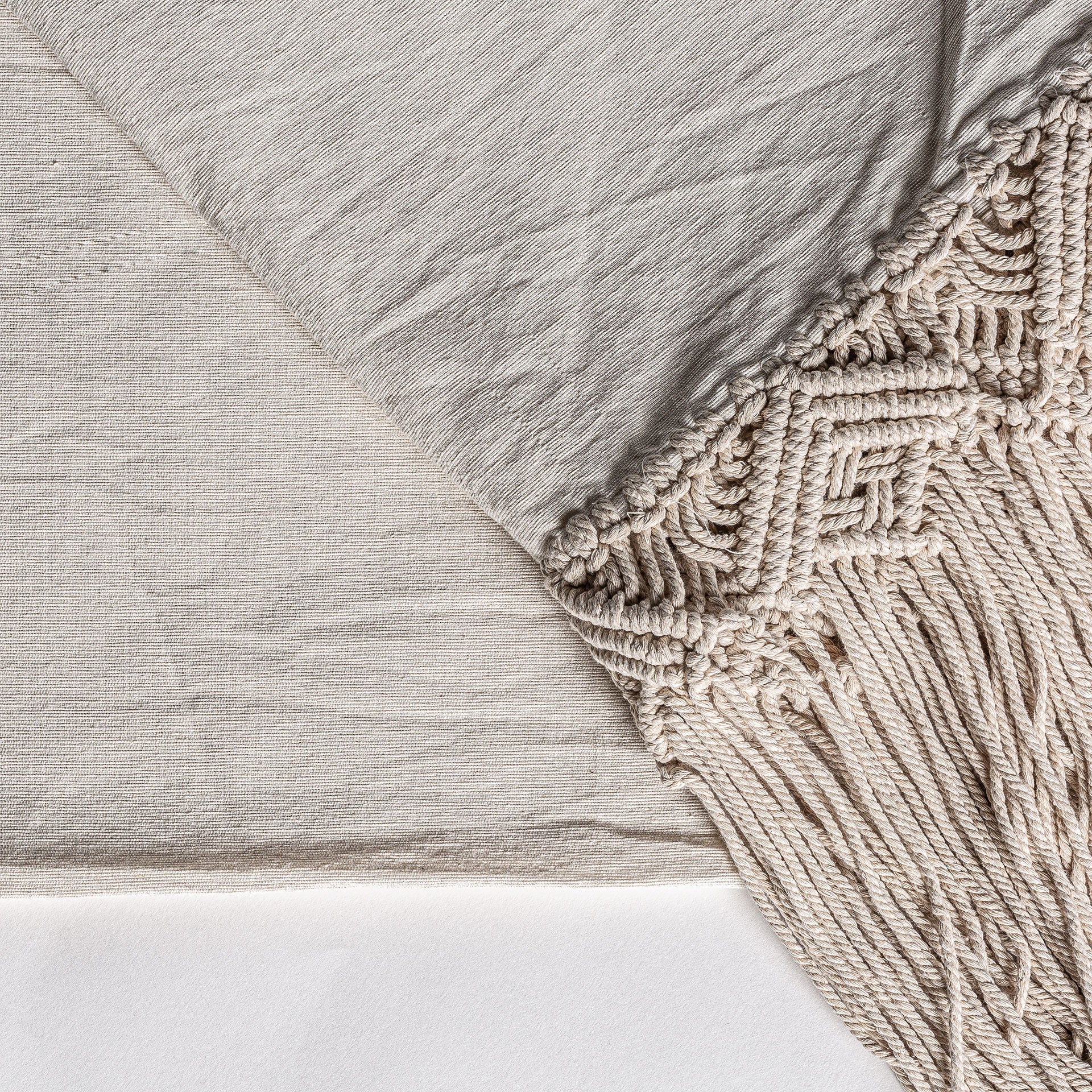 Clancy Provenzal Cotton Blanket - White & Polyester Blend