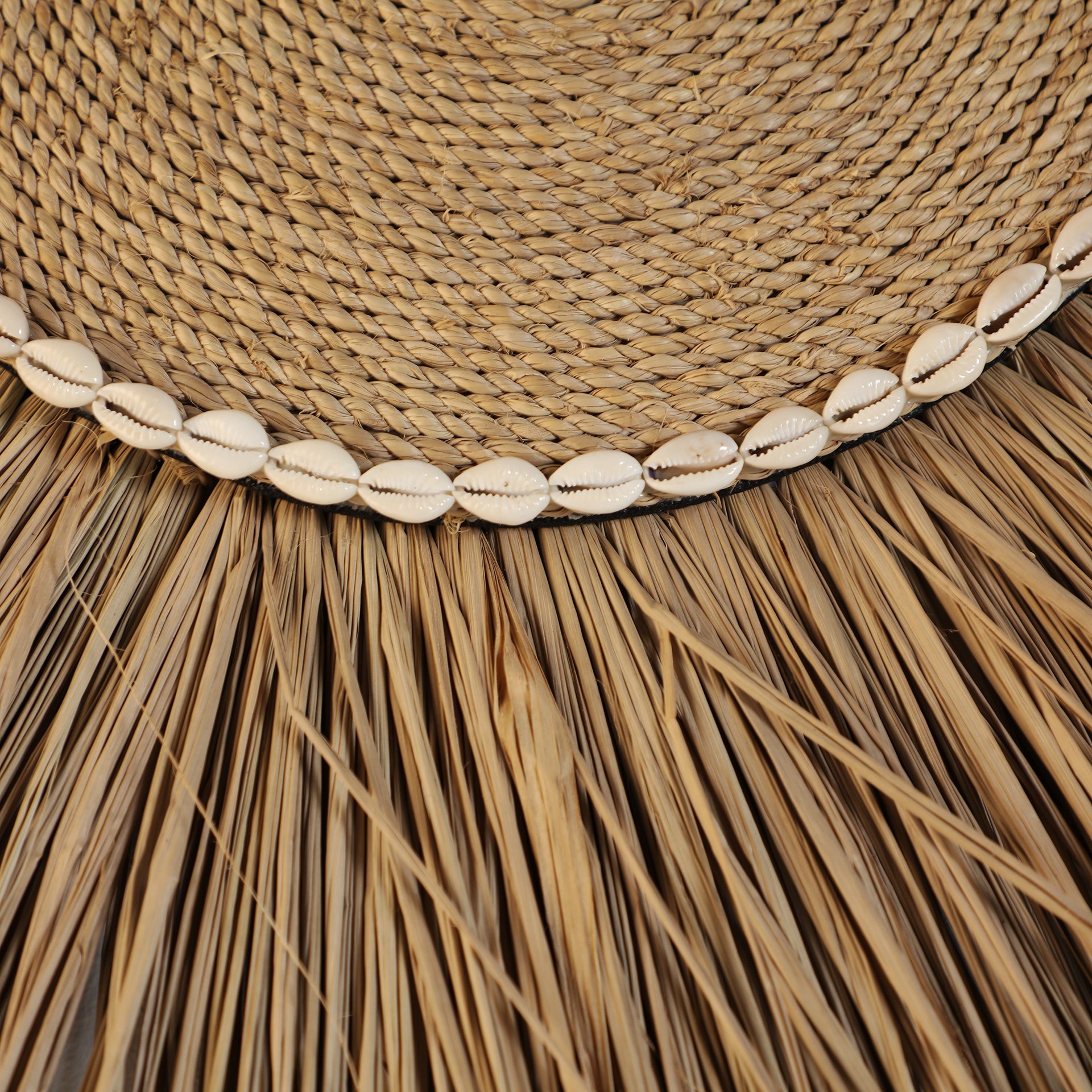 Boho Raffia Wall Art Panel - Natural Brown Woven Decor