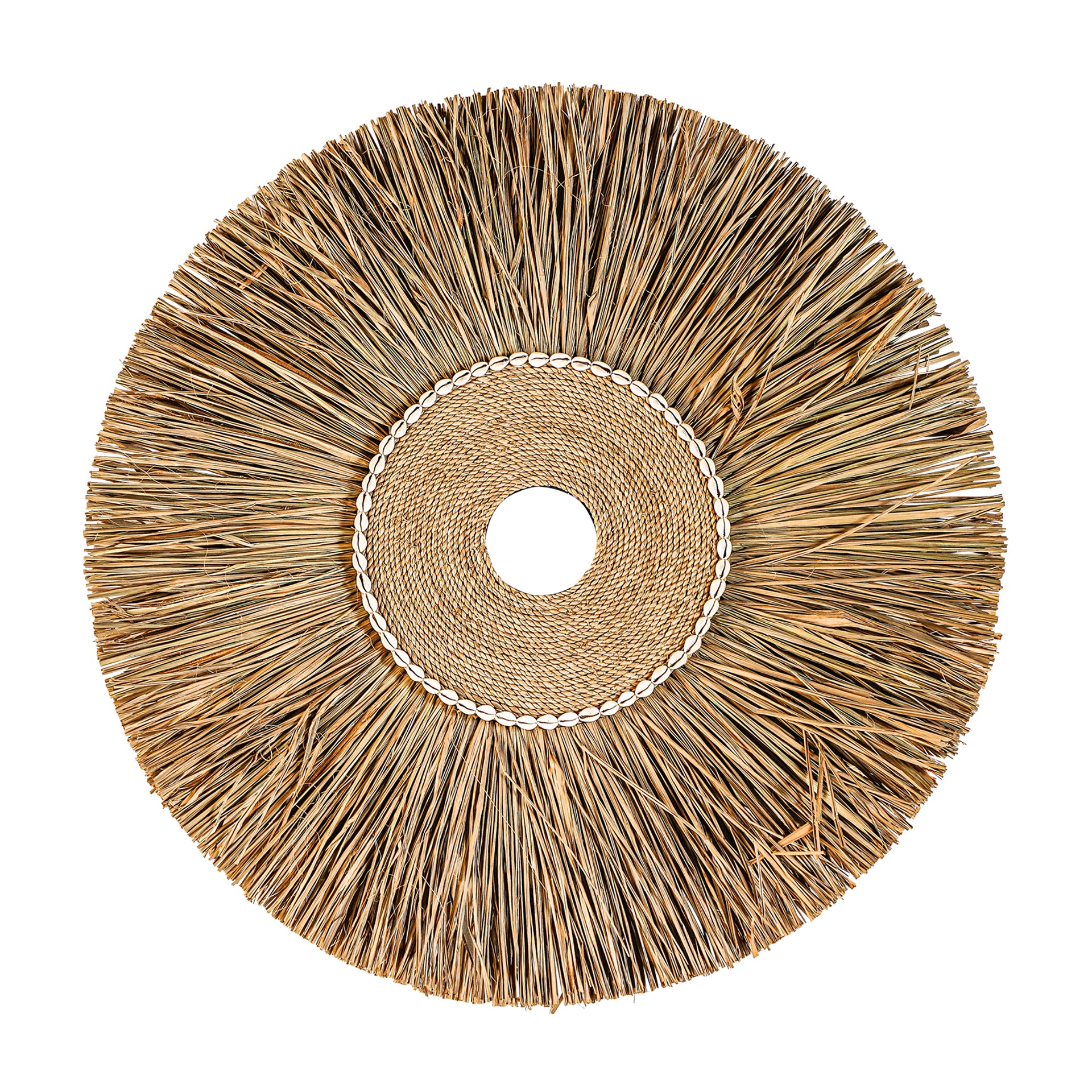 Boho Raffia Wall Art Panel - Natural Brown Woven Decor