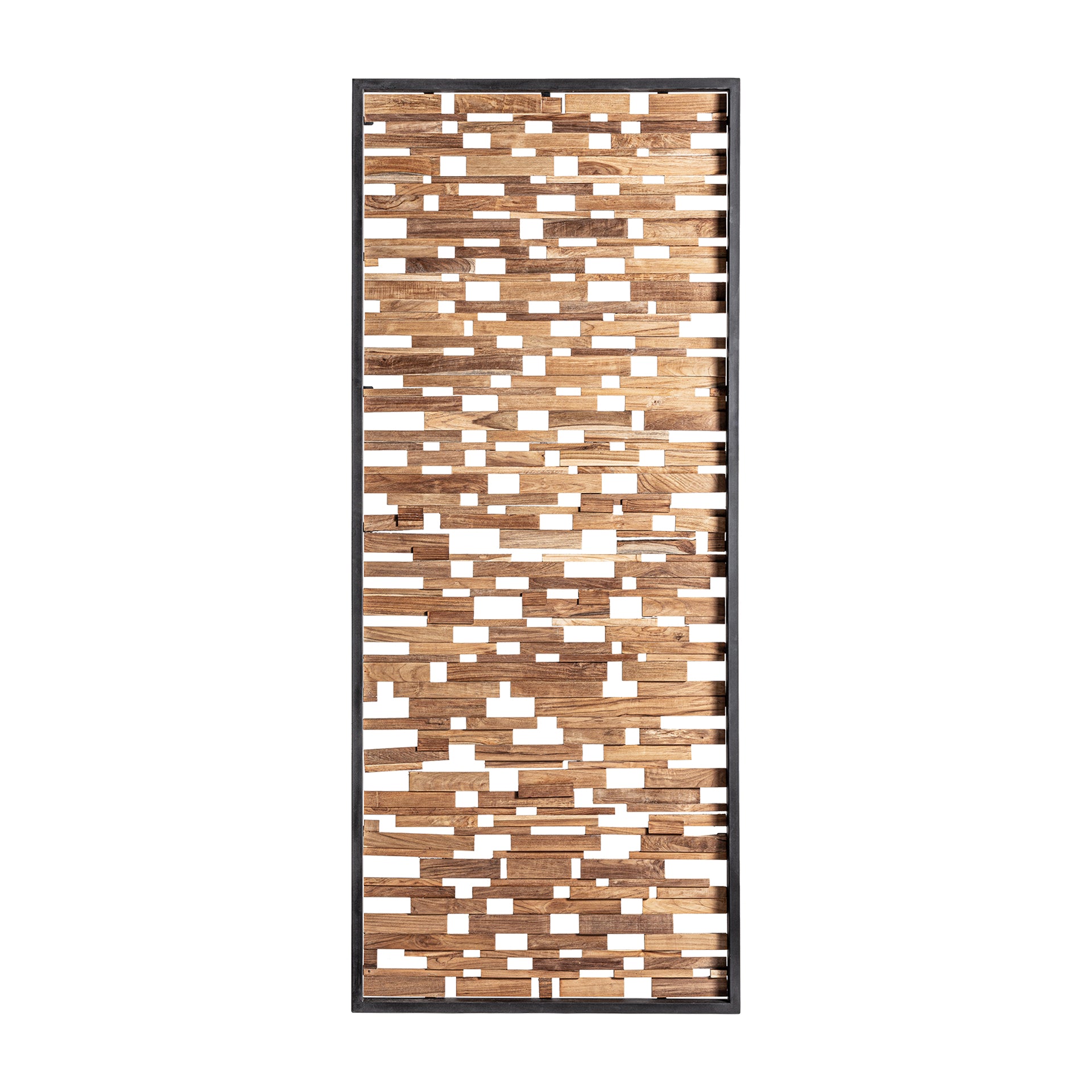 Svartvik Colonial Wall Art - Black Teak Wood & Iron Panel