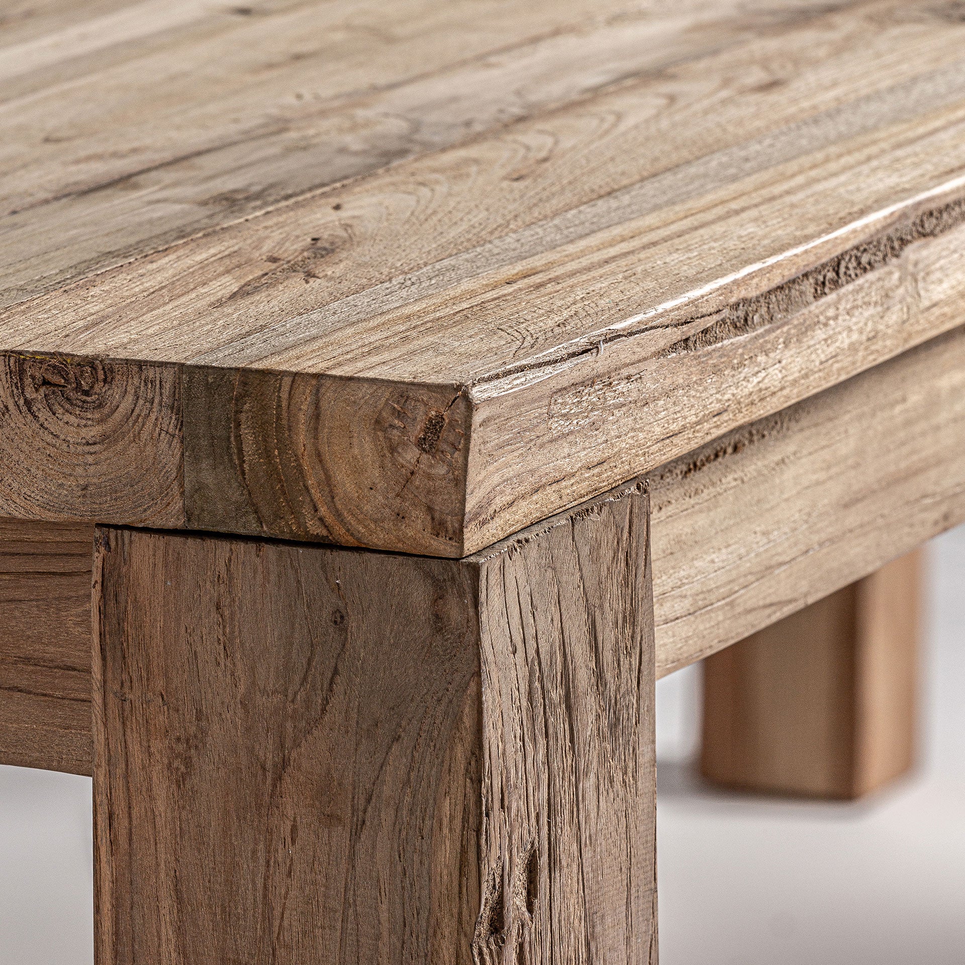 Lux Colonial Dining Table - Railway Wood Brown Detachable