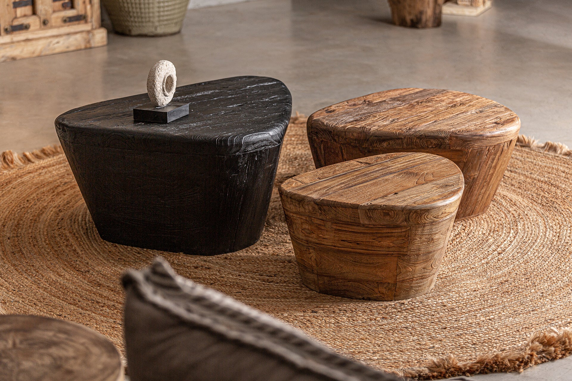 Lestans Contemporary Coffee Table - Teak Wood Brown