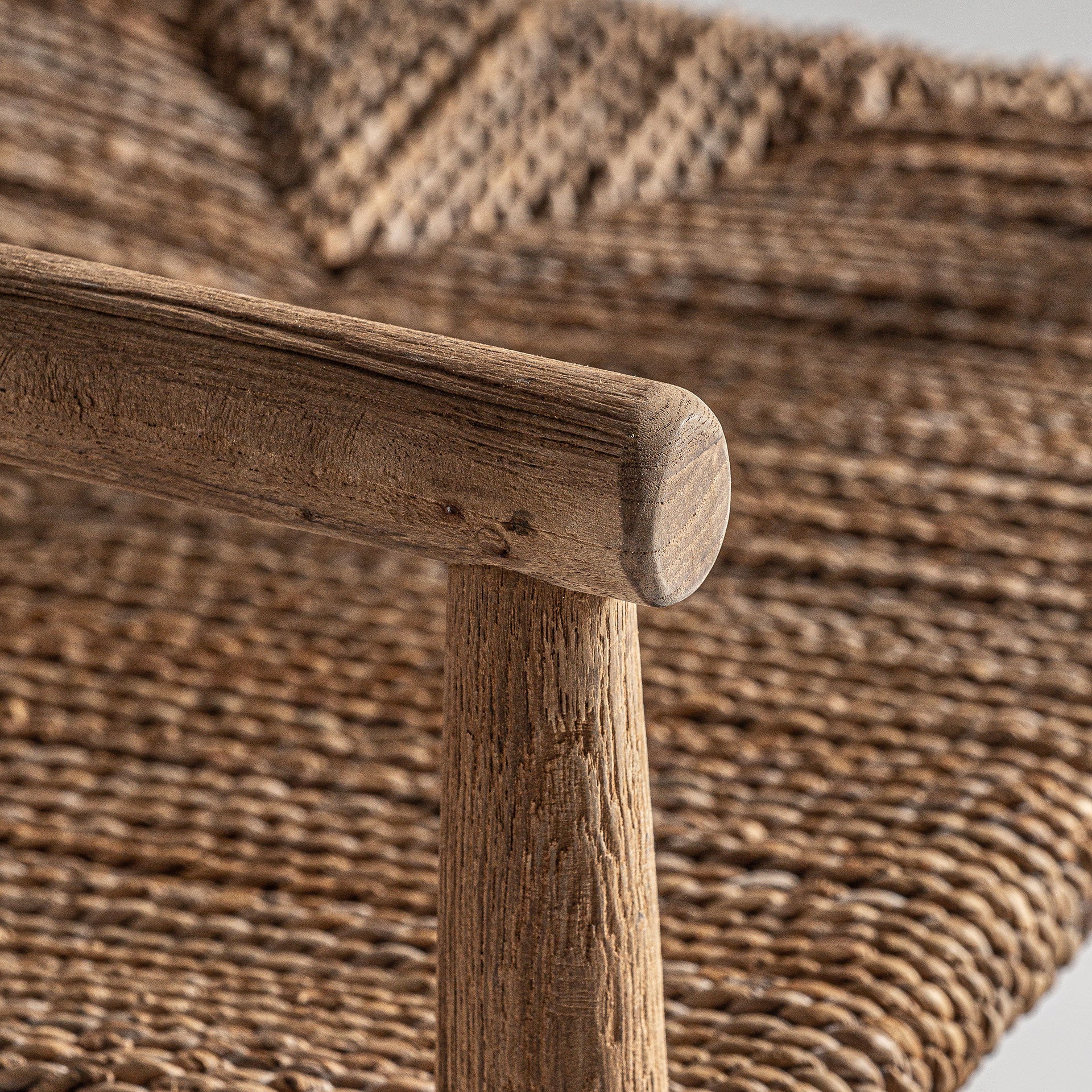 Manhula Teak Armchair – Colonial Style Natural Fiber Seating