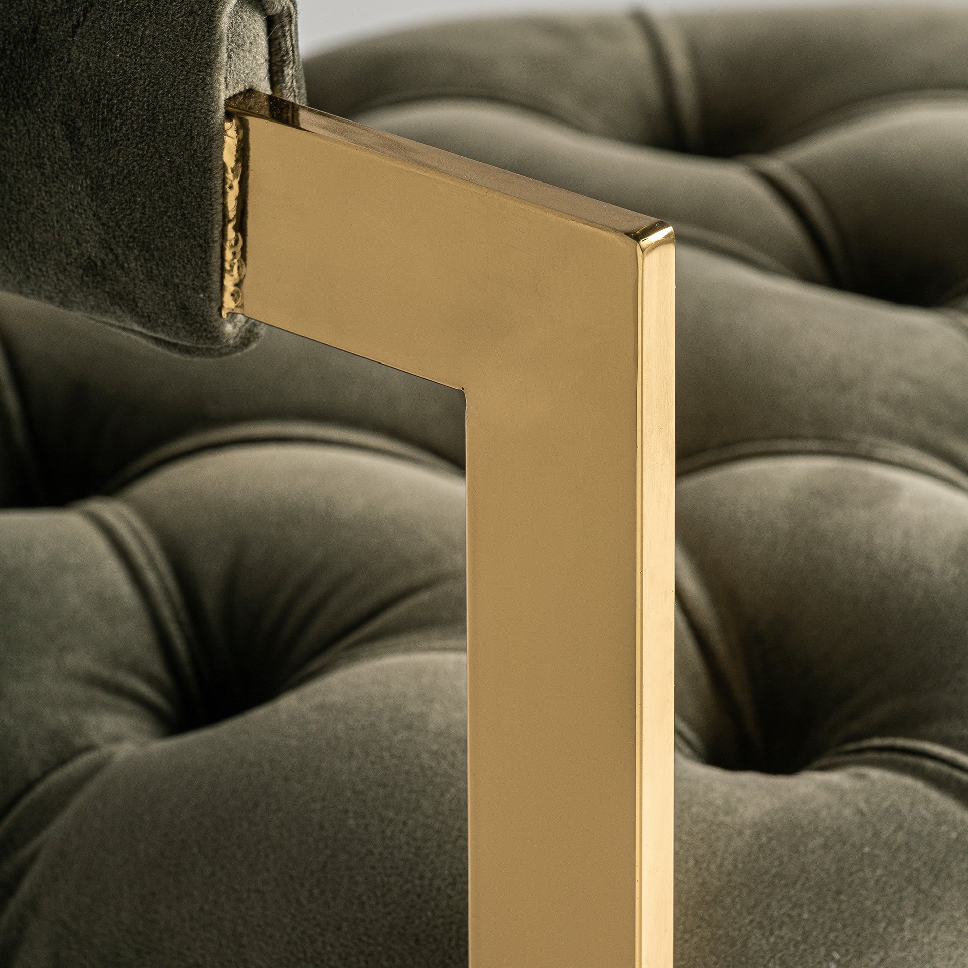 Art Deco Green Stool - Pine & Stainless Steel High Stool