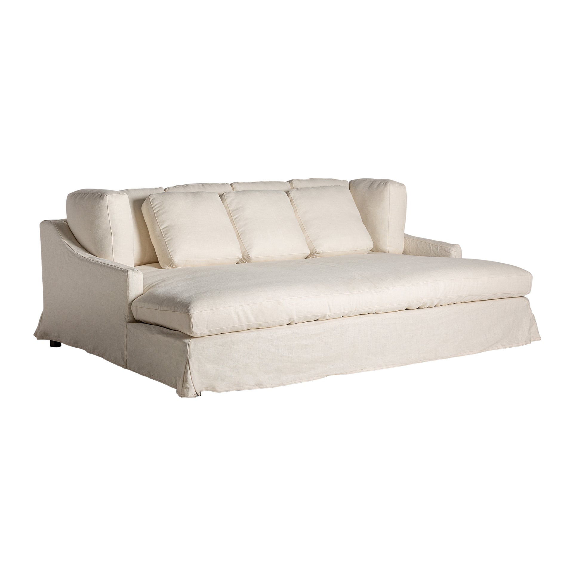 Kemence Contemporary Cream Sofa - Detachable Polyester & Pine