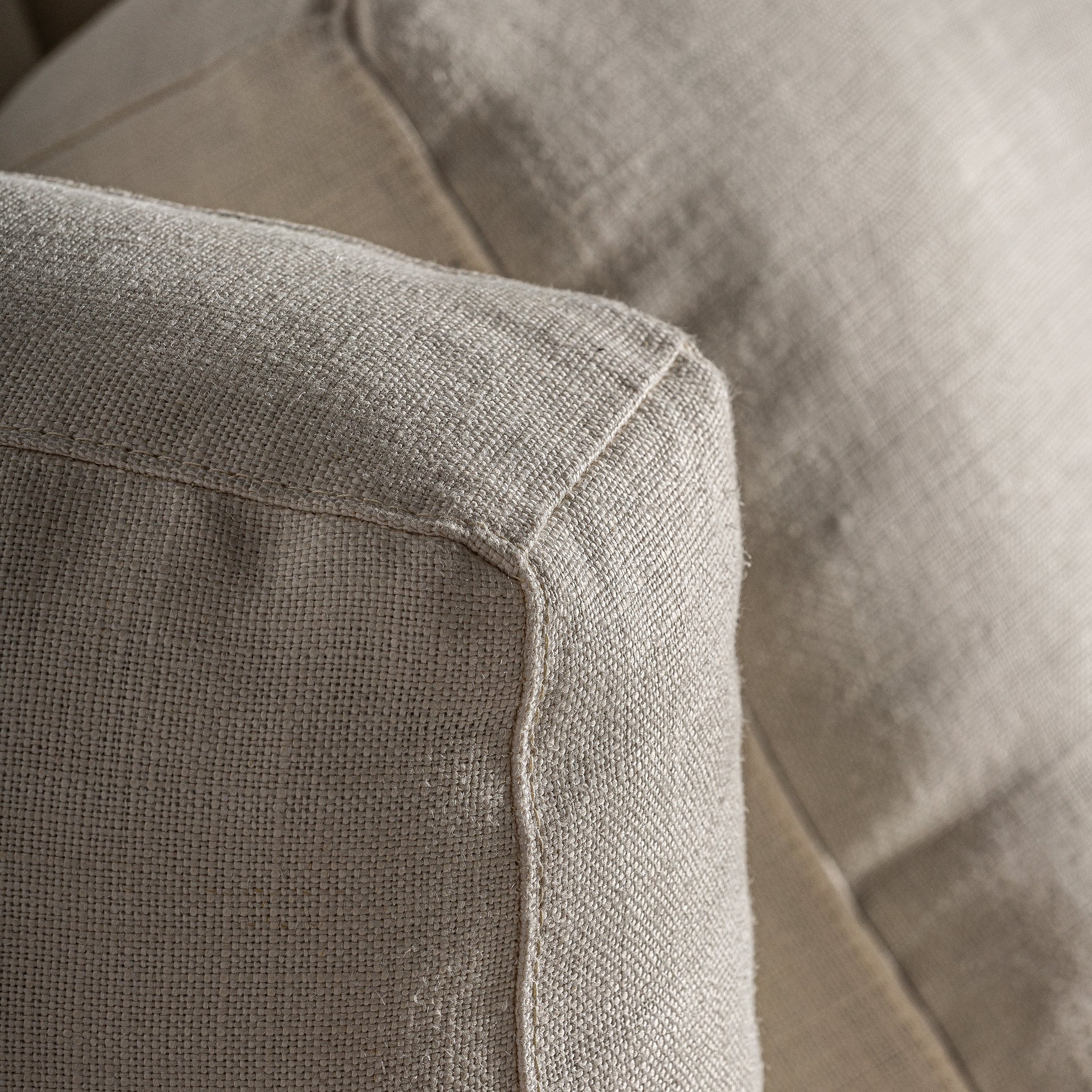 Kemence Contemporary Cream Sofa - Detachable Polyester & Pine