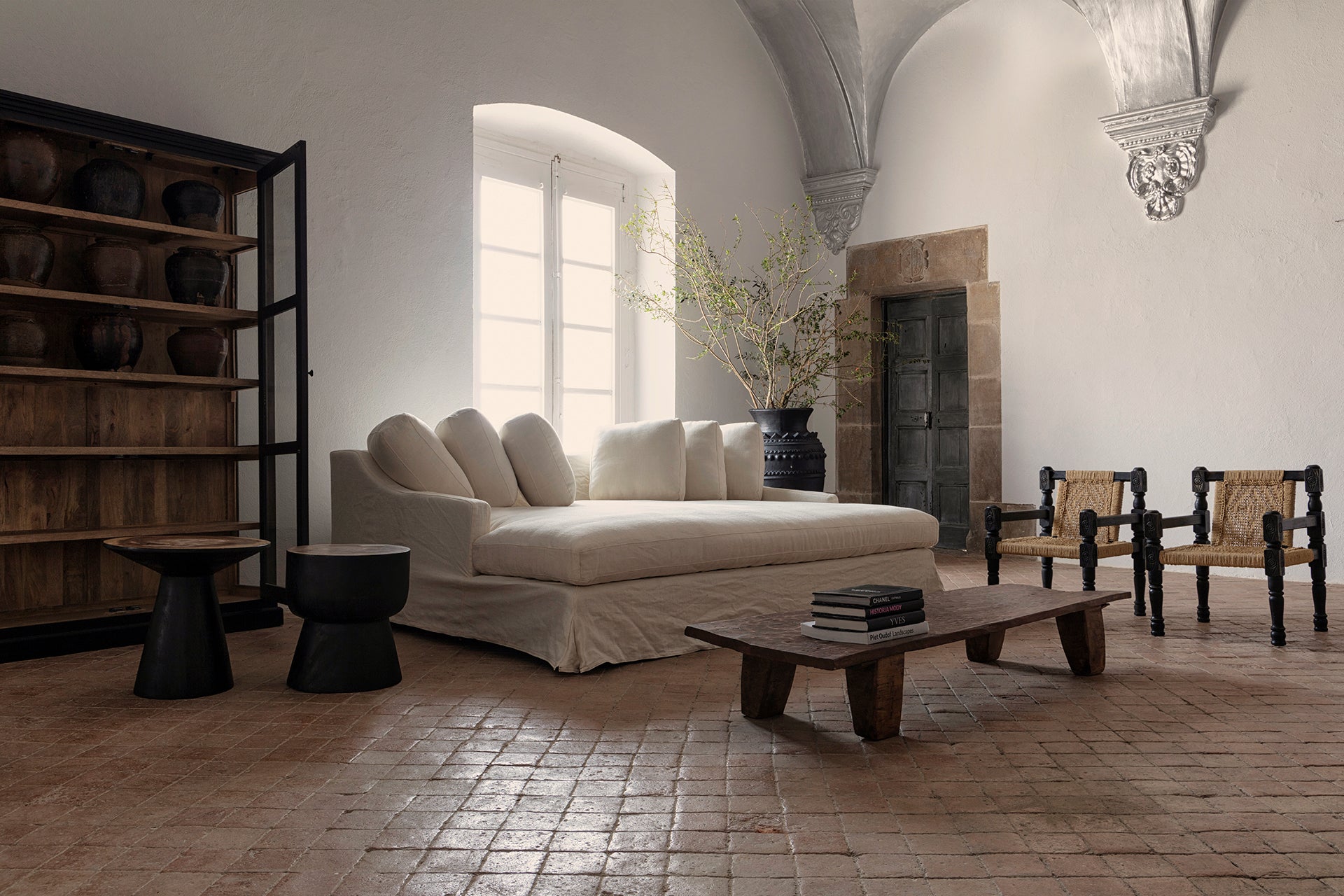 Kemence Contemporary Cream Sofa - Detachable Polyester & Pine