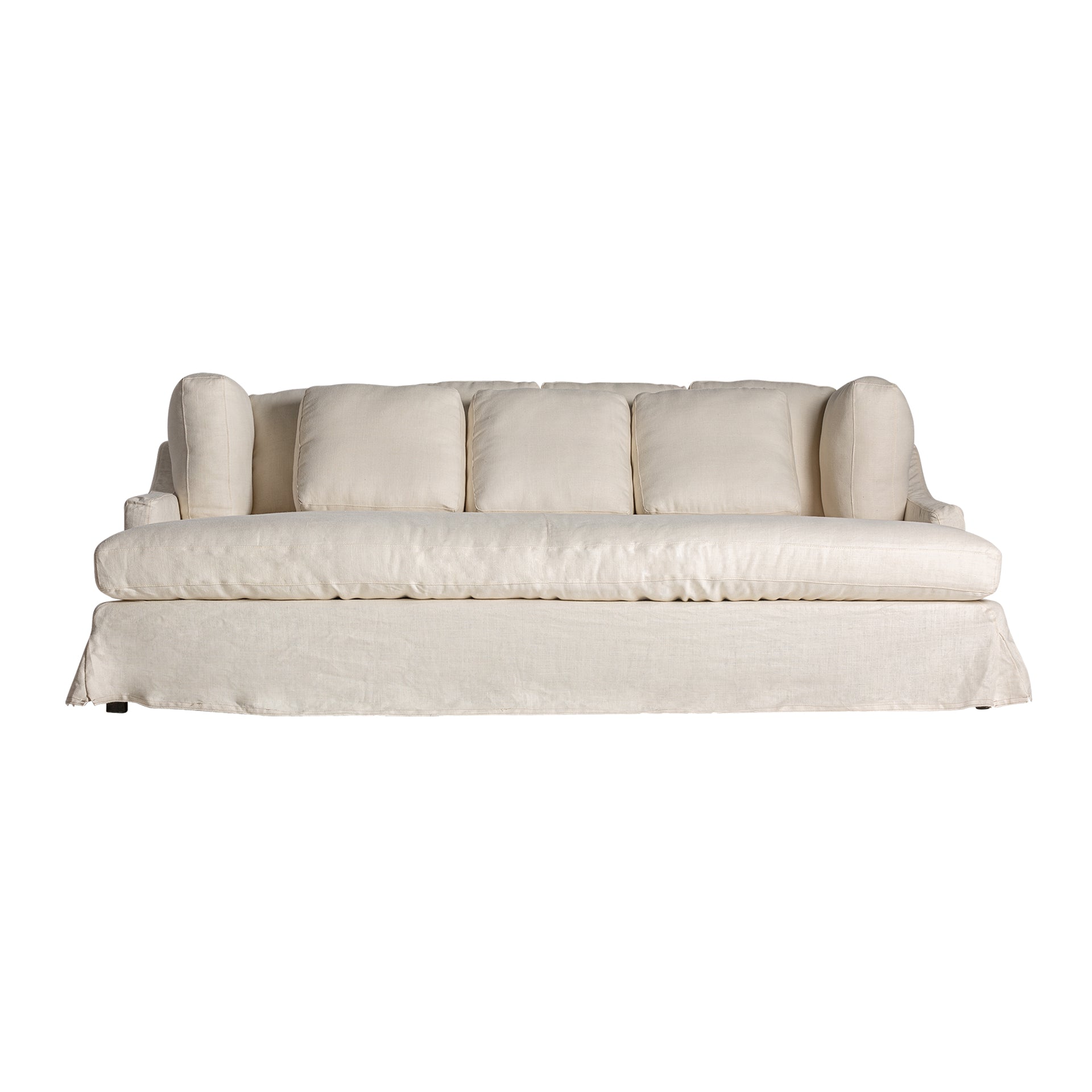 Kemence Contemporary Cream Sofa - Detachable Polyester & Pine