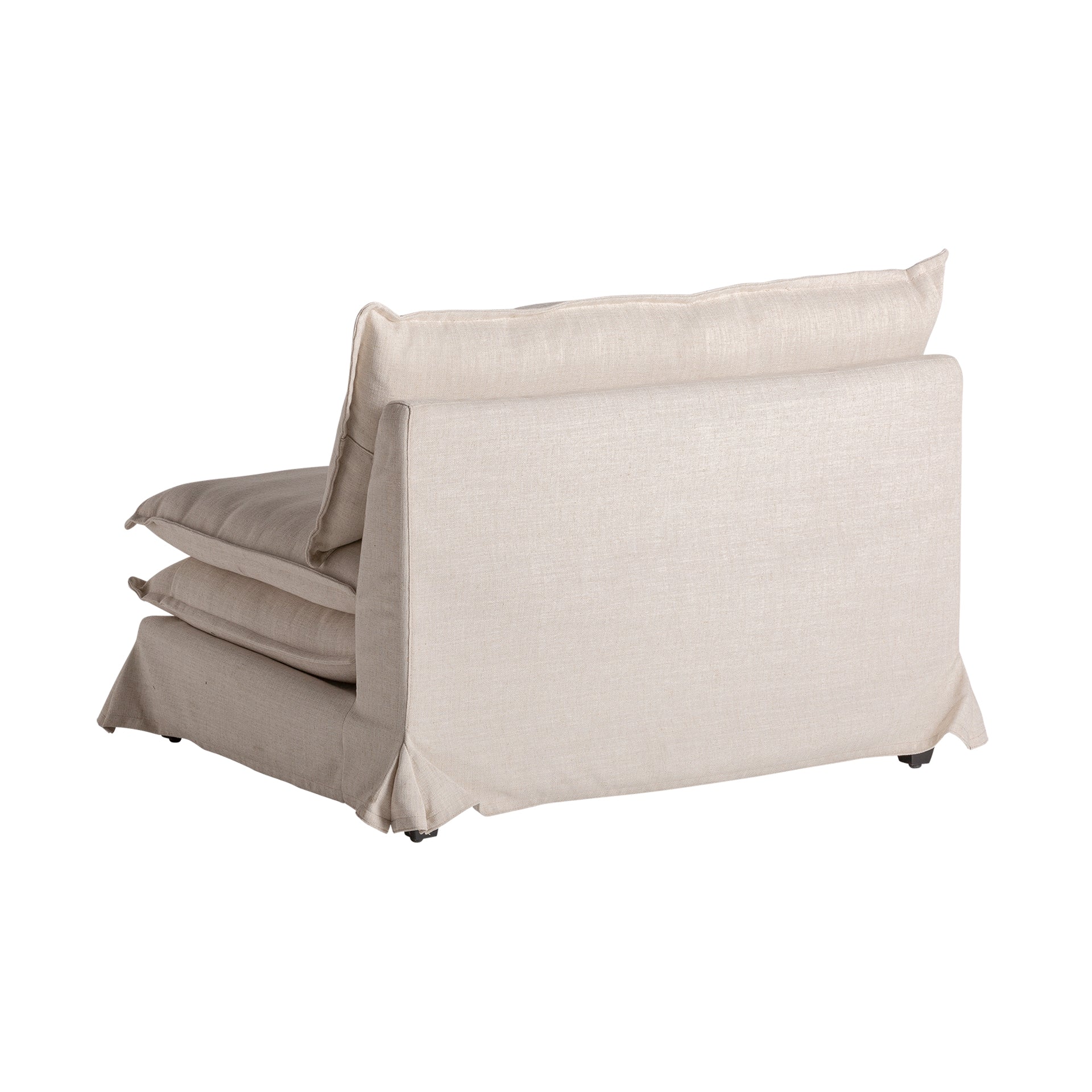 Ospizio Contemporary Armchair - Black Pine & Off-White Polyester