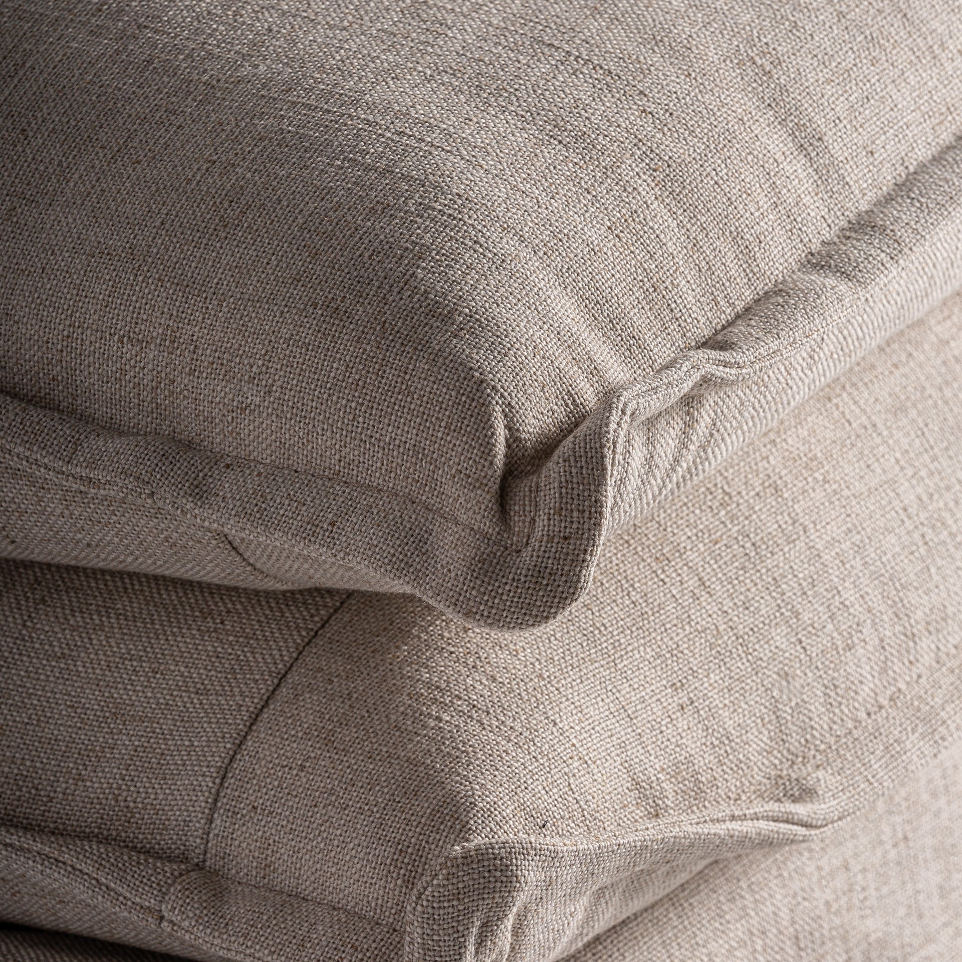 Ospizio Contemporary Sofa - Black Pine Wood & Off-White Upholstery