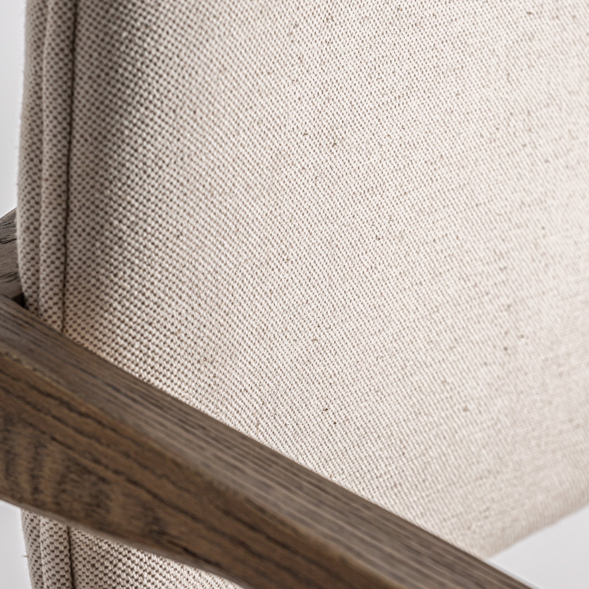 Polch Art Deco Linen Chair – Brown Beige Ash Wood