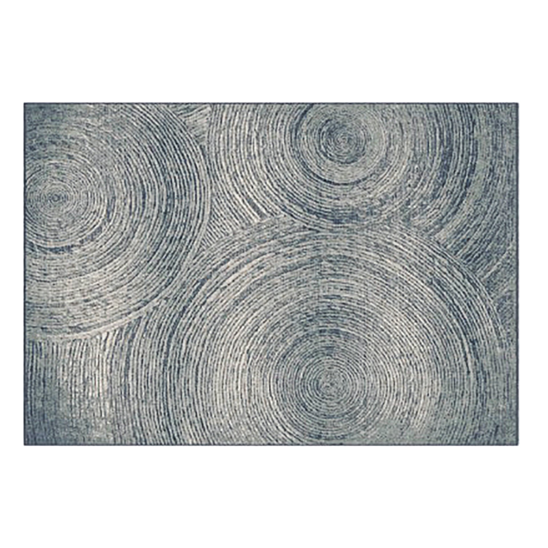 Havskust Colonial Viscose Carpet - Blue Tones Handcrafted Rug