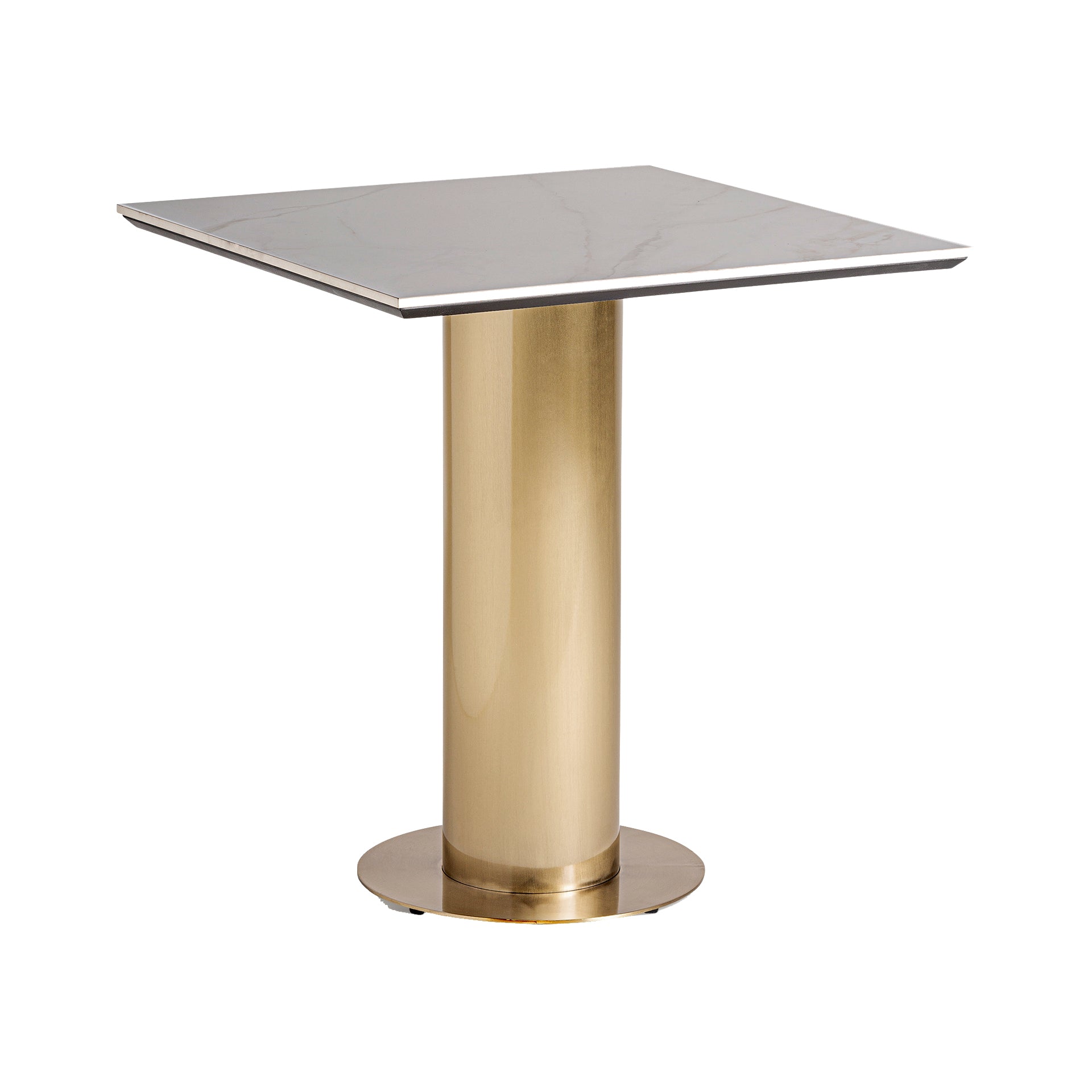 Guldkant Art Deco Bar Table - White Steel & Gold Porcelain Tile
