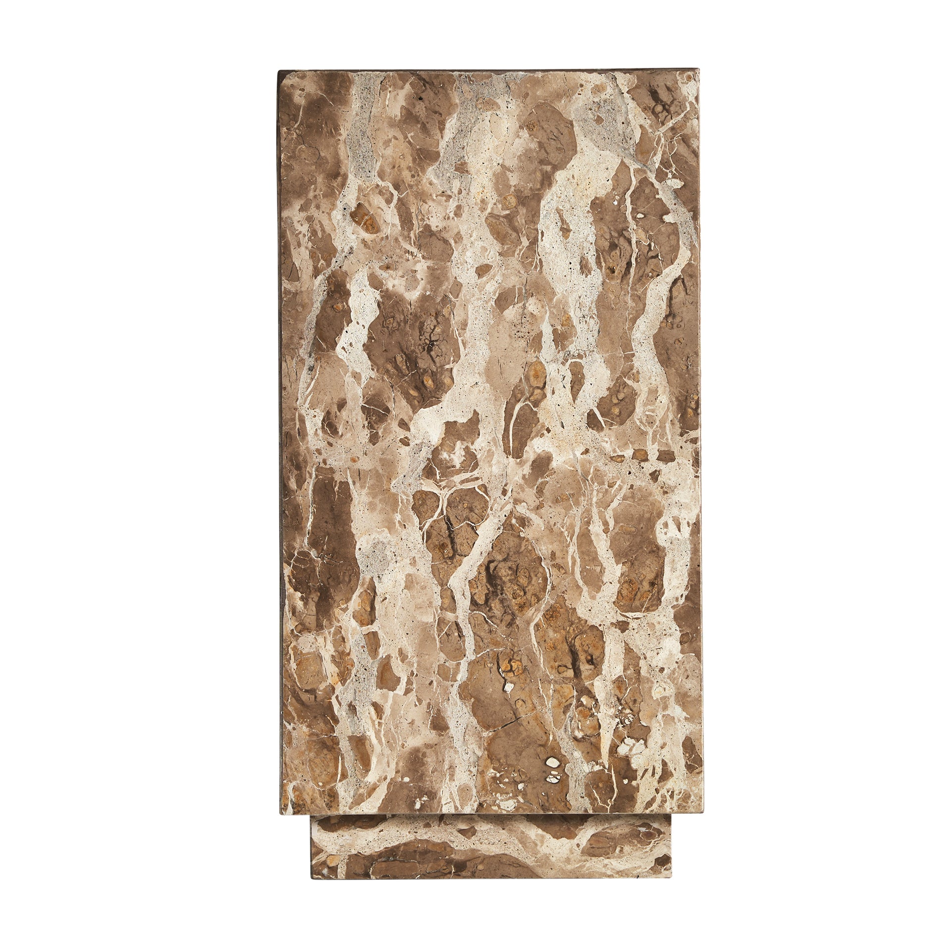 Grov Art Deco Side Table - Beige Marble Luxury Accent