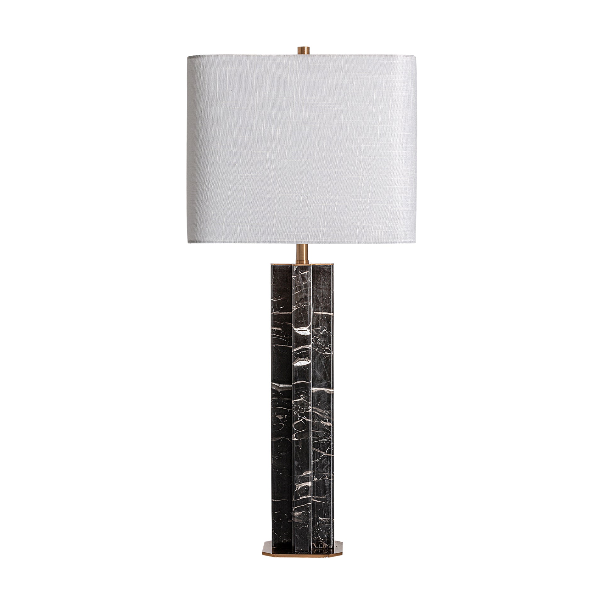 Marmorglimt Art Deco Table Lamp - Black Marble & Gold Iron