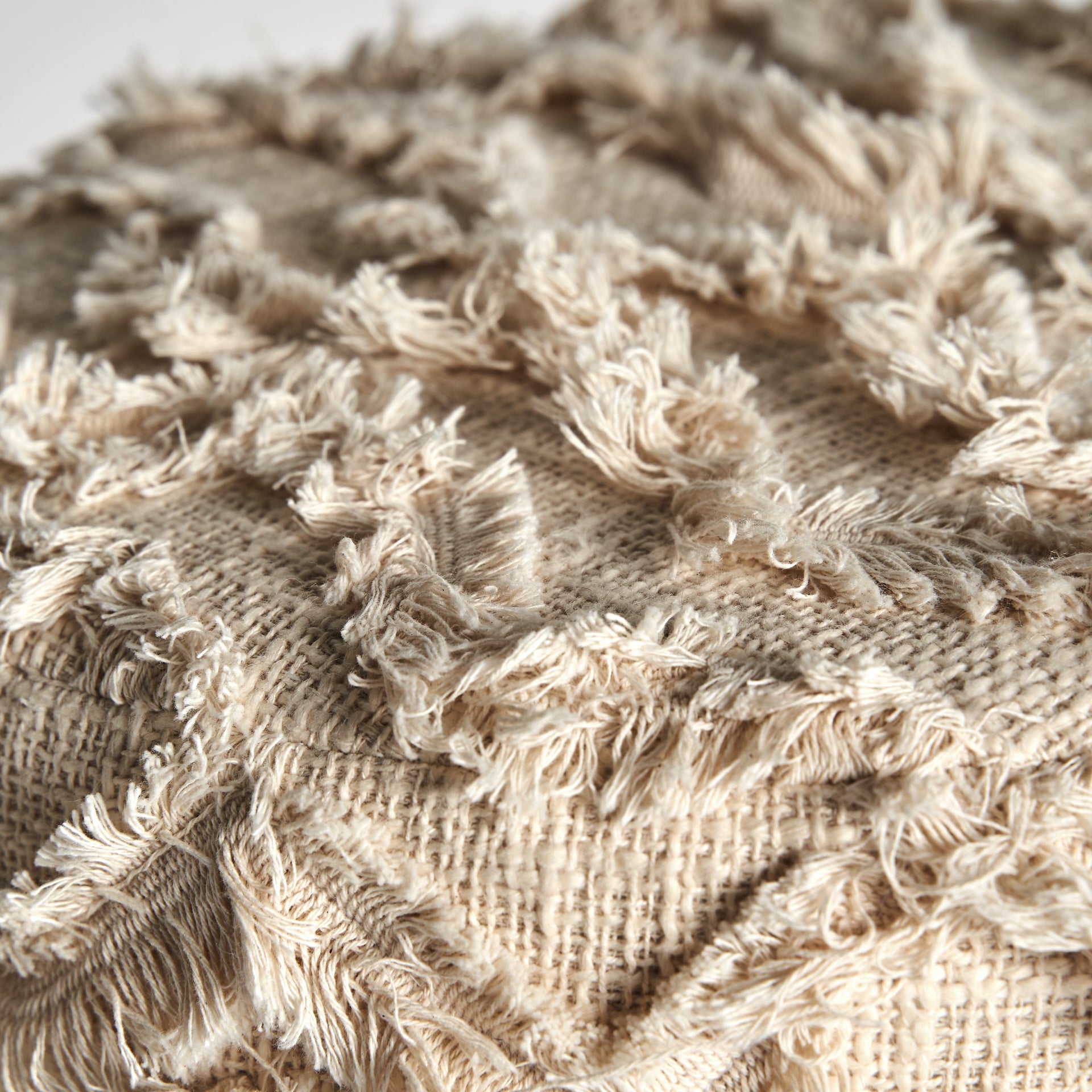 Mittet Boho Cotton Stool - Cream & Natural Fiber