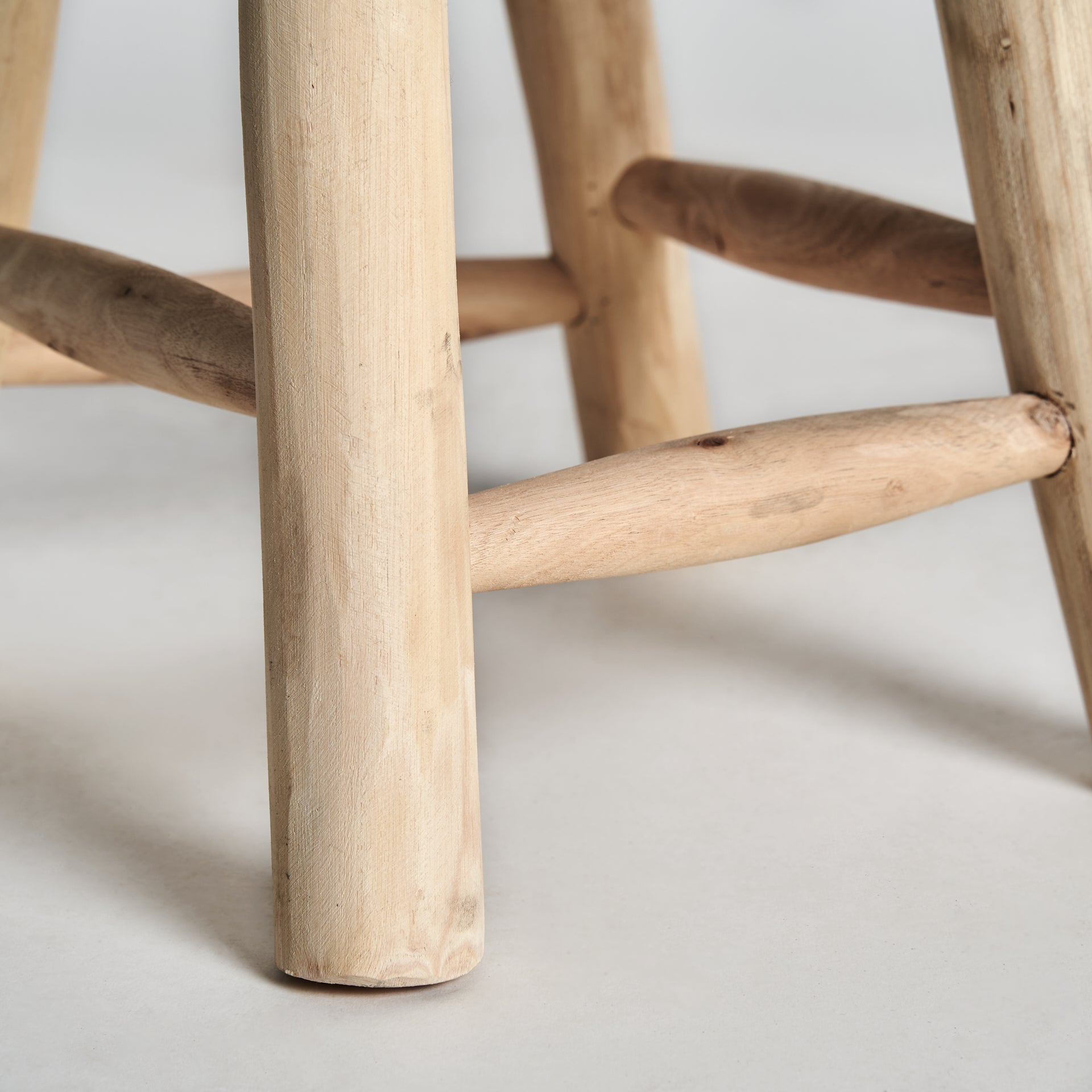 Mittet Boho Cotton Stool - Cream & Natural Fiber