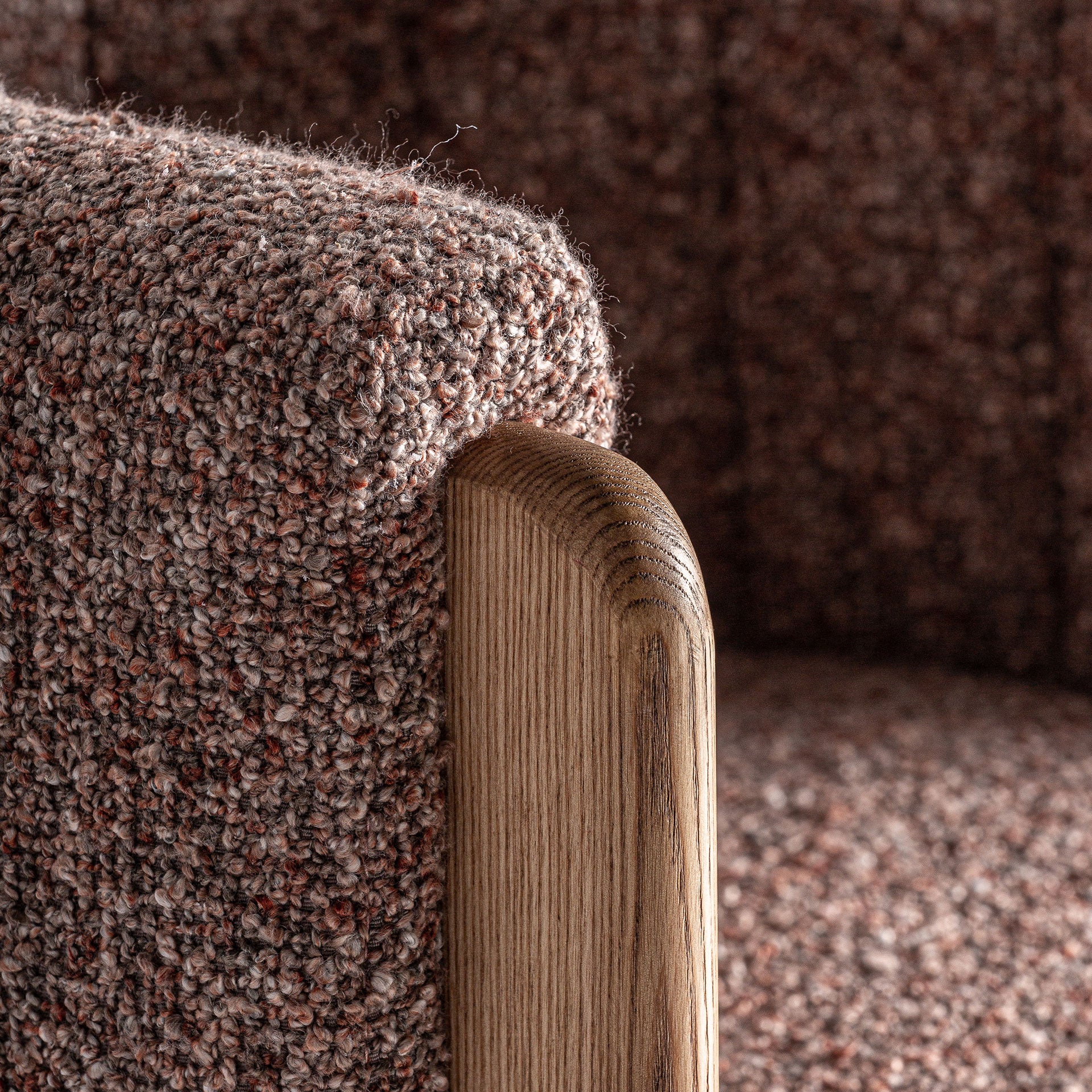 CLUNY Art Deco Chair - Oak Wood & Polyester Upholstery