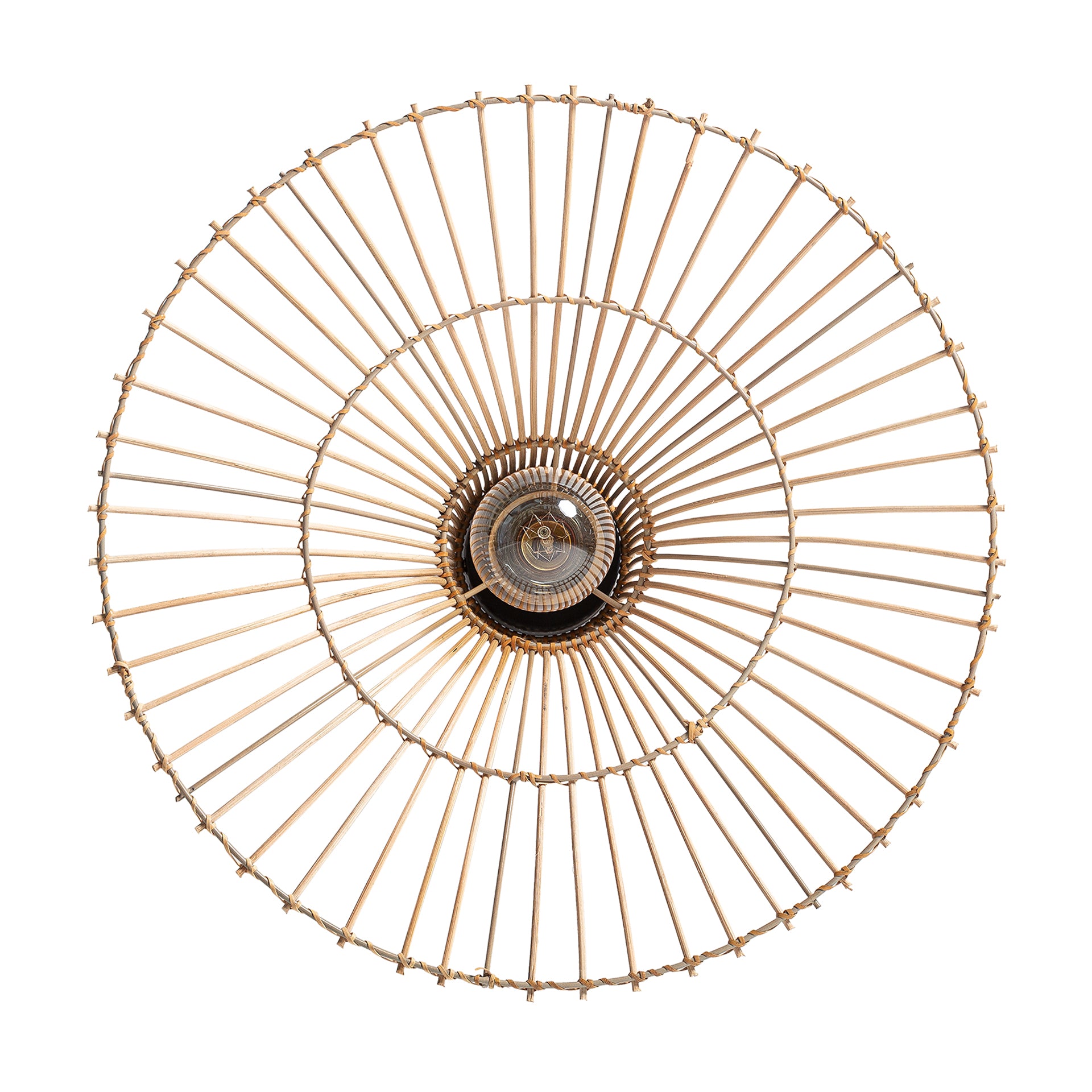 Art Deco Wall Lamp - Gold Iron & Rattan Sconce