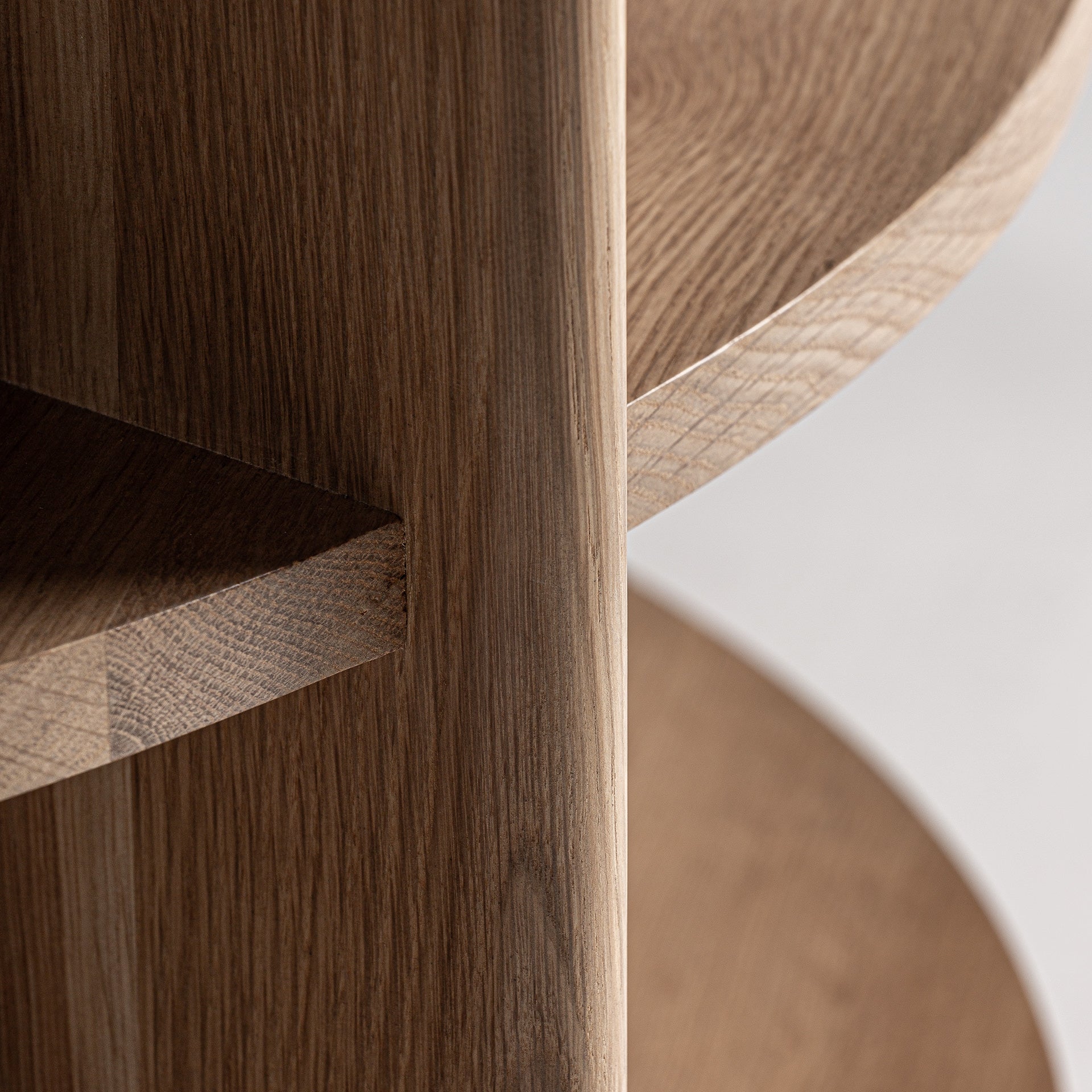 Nara Oak Side Table with Black Travertine Top