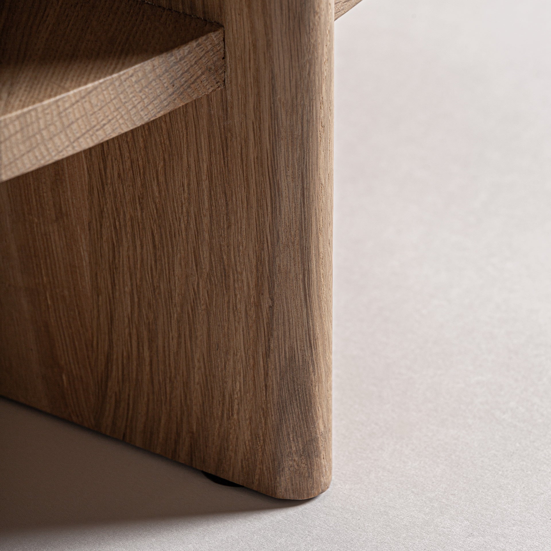 Nara Oak Side Table with Black Travertine Top