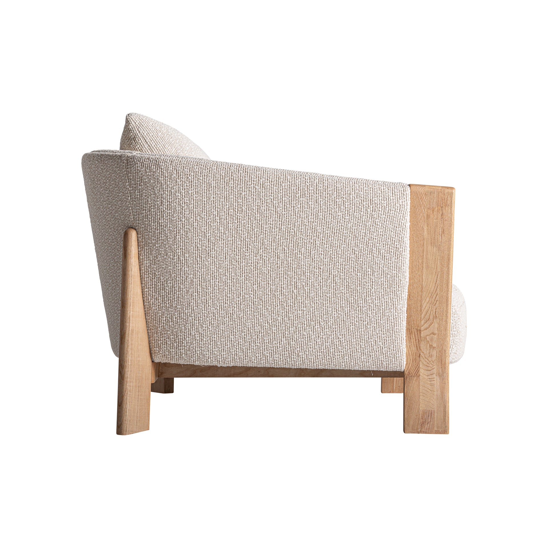 Nara Contemporary Armchair - Brown Polyester & Oak