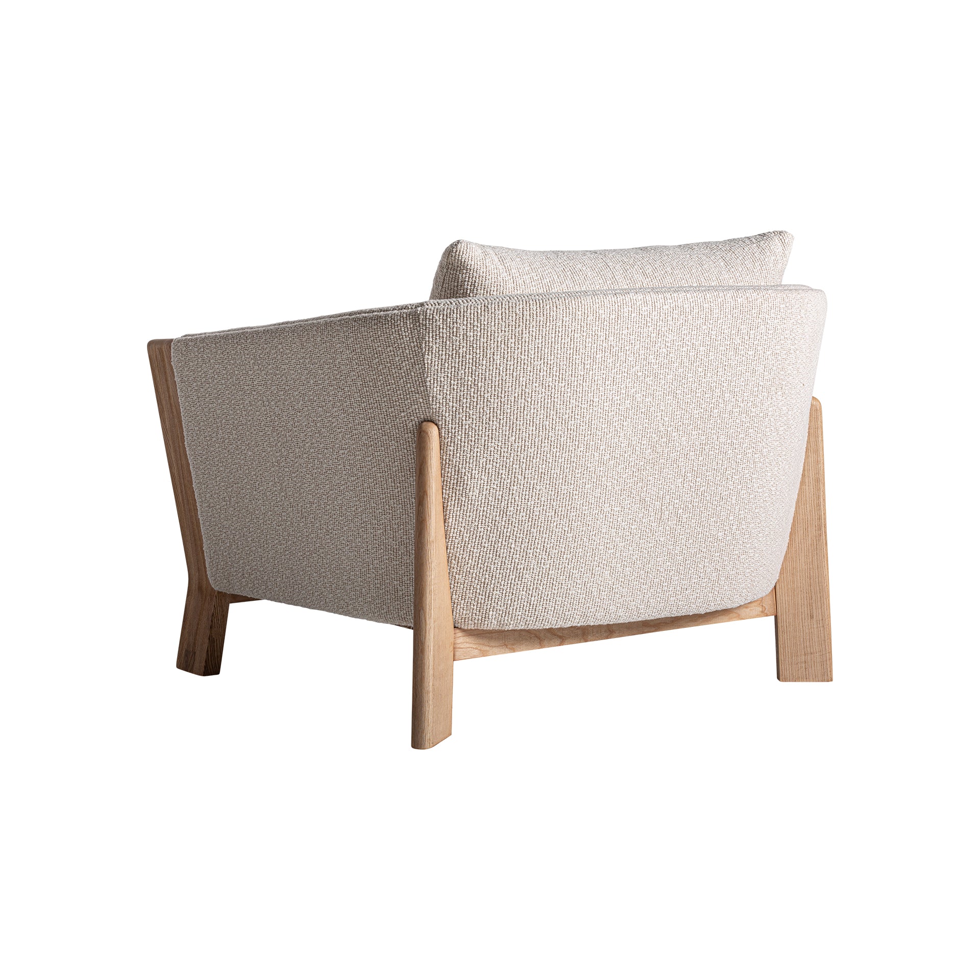 Nara Contemporary Armchair - Brown Polyester & Oak