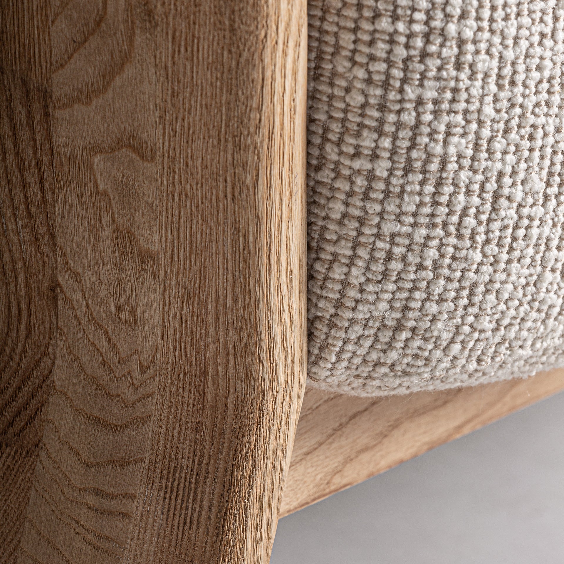 Nara Contemporary Armchair - Brown Polyester & Oak