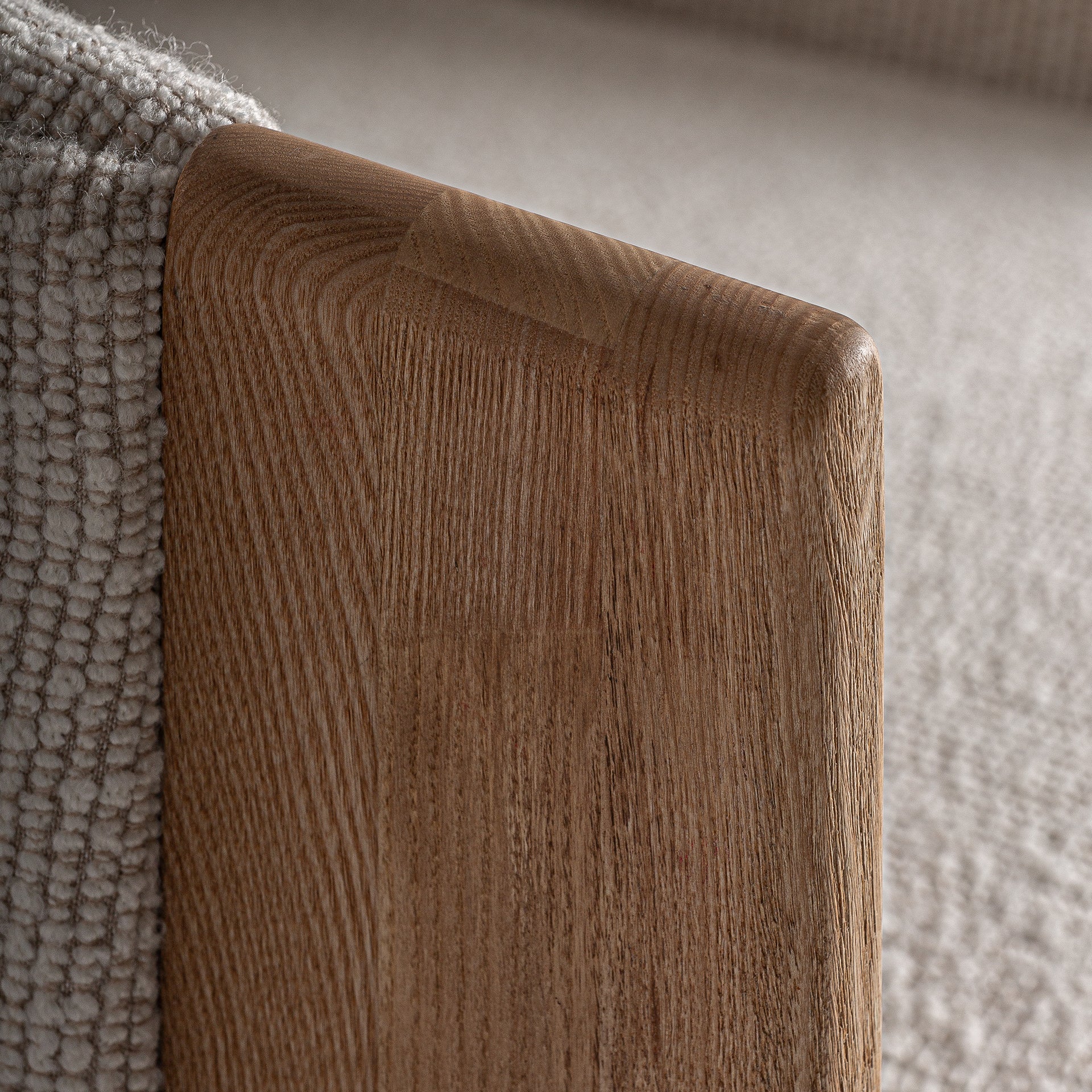 Nara Contemporary Armchair - Brown Polyester & Oak