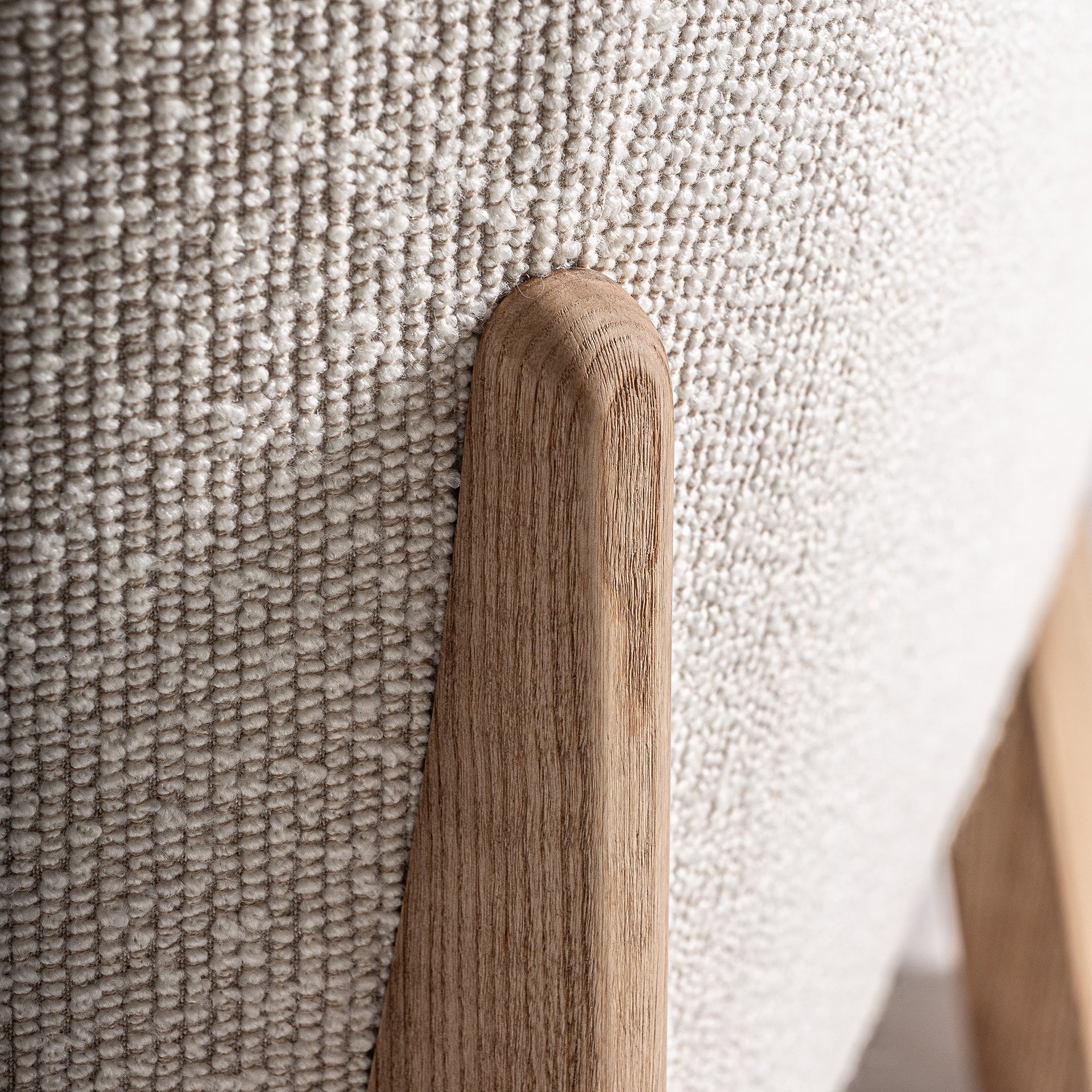 Nara Contemporary Armchair - Brown Polyester & Oak