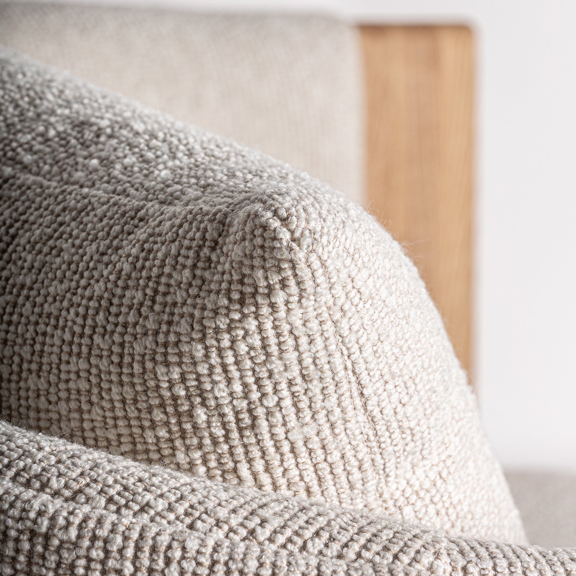 Nara Contemporary Armchair - Brown Polyester & Oak