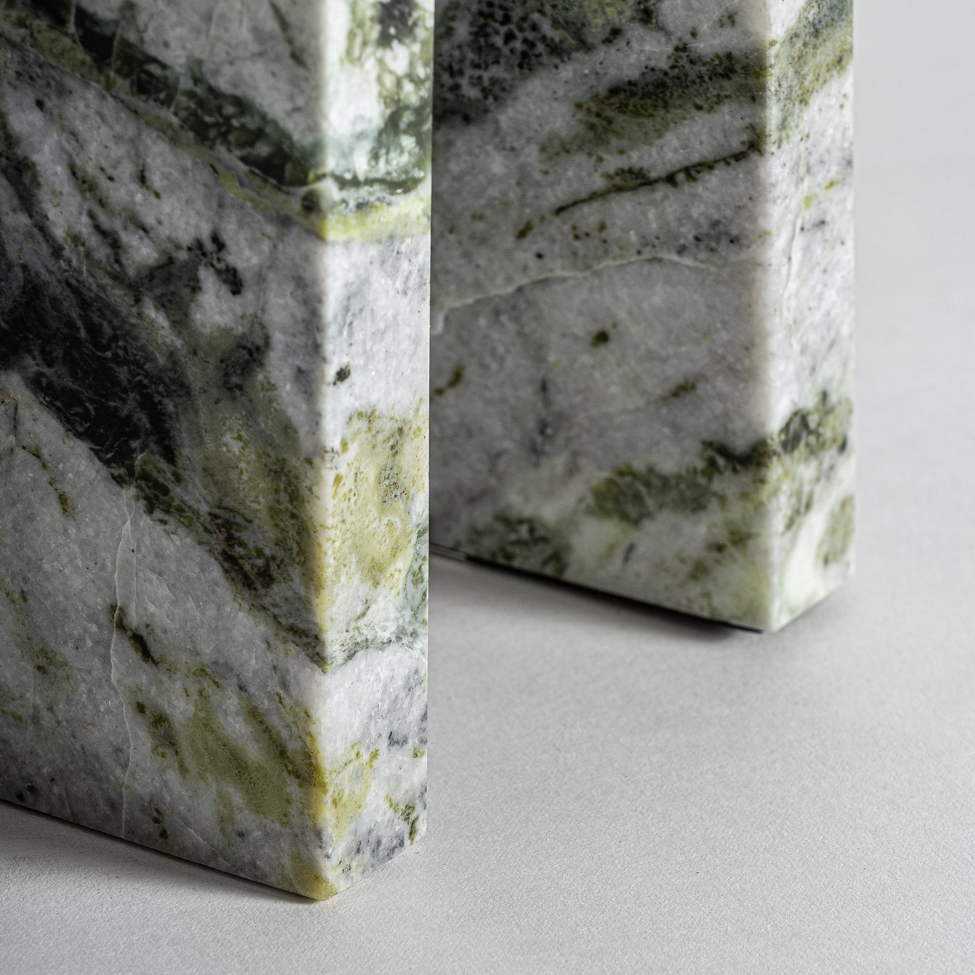 Art Deco Table Lamp - Green Marble & Gold Iron