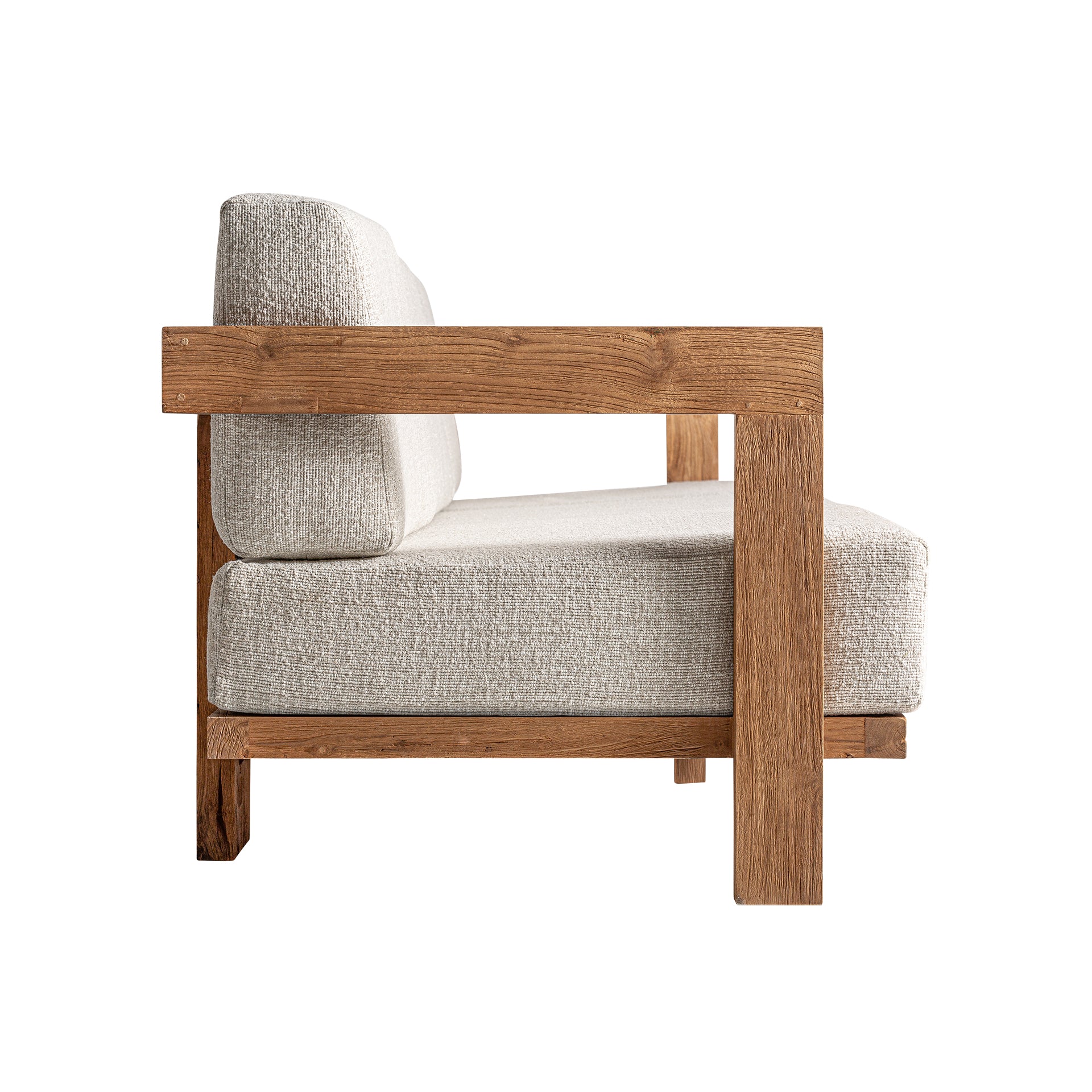 Testa Colonial Sofa - Railway Wood & Recycled Polypropylene Brown