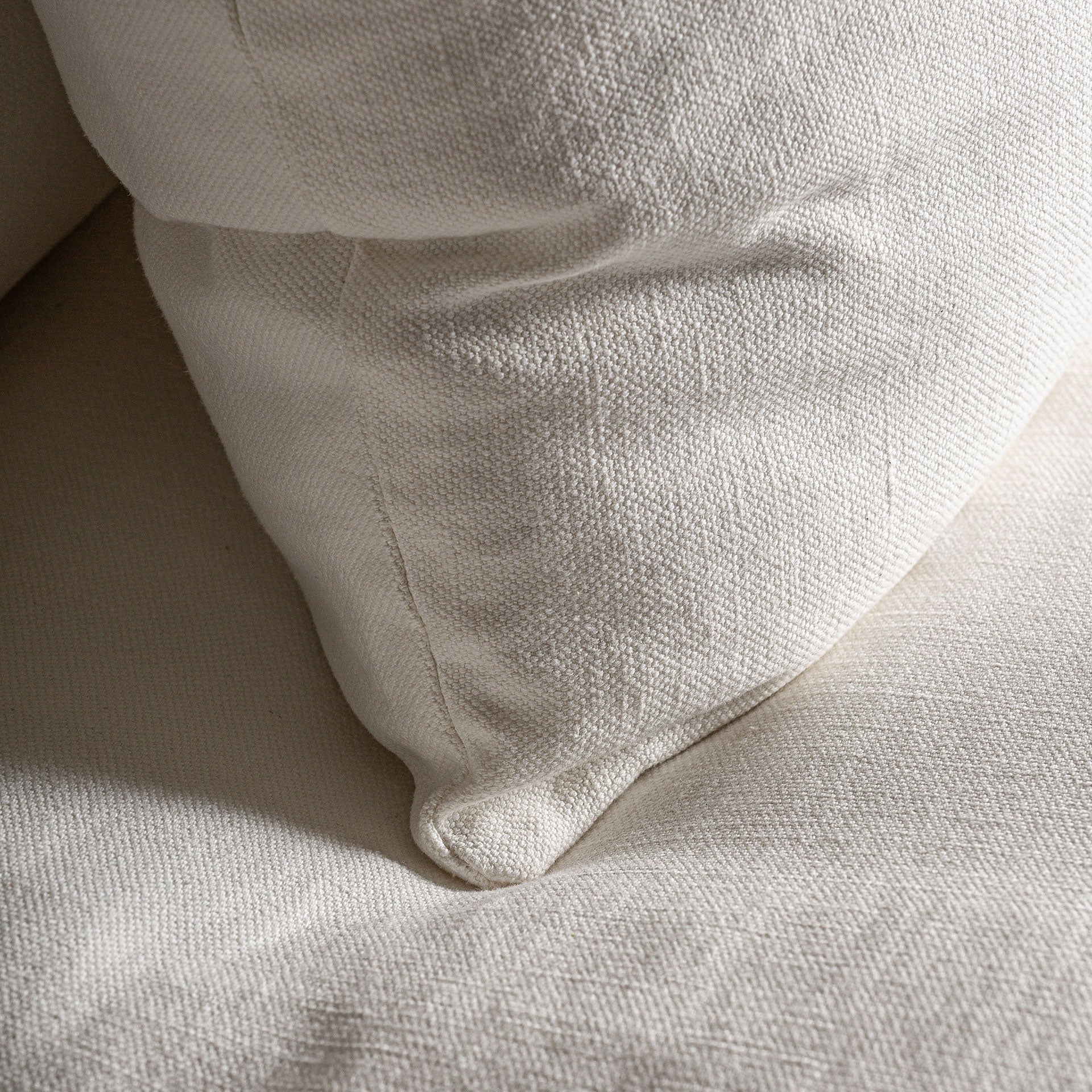 AGDE Central Sofa Module - Art Deco Linen Sectional in White