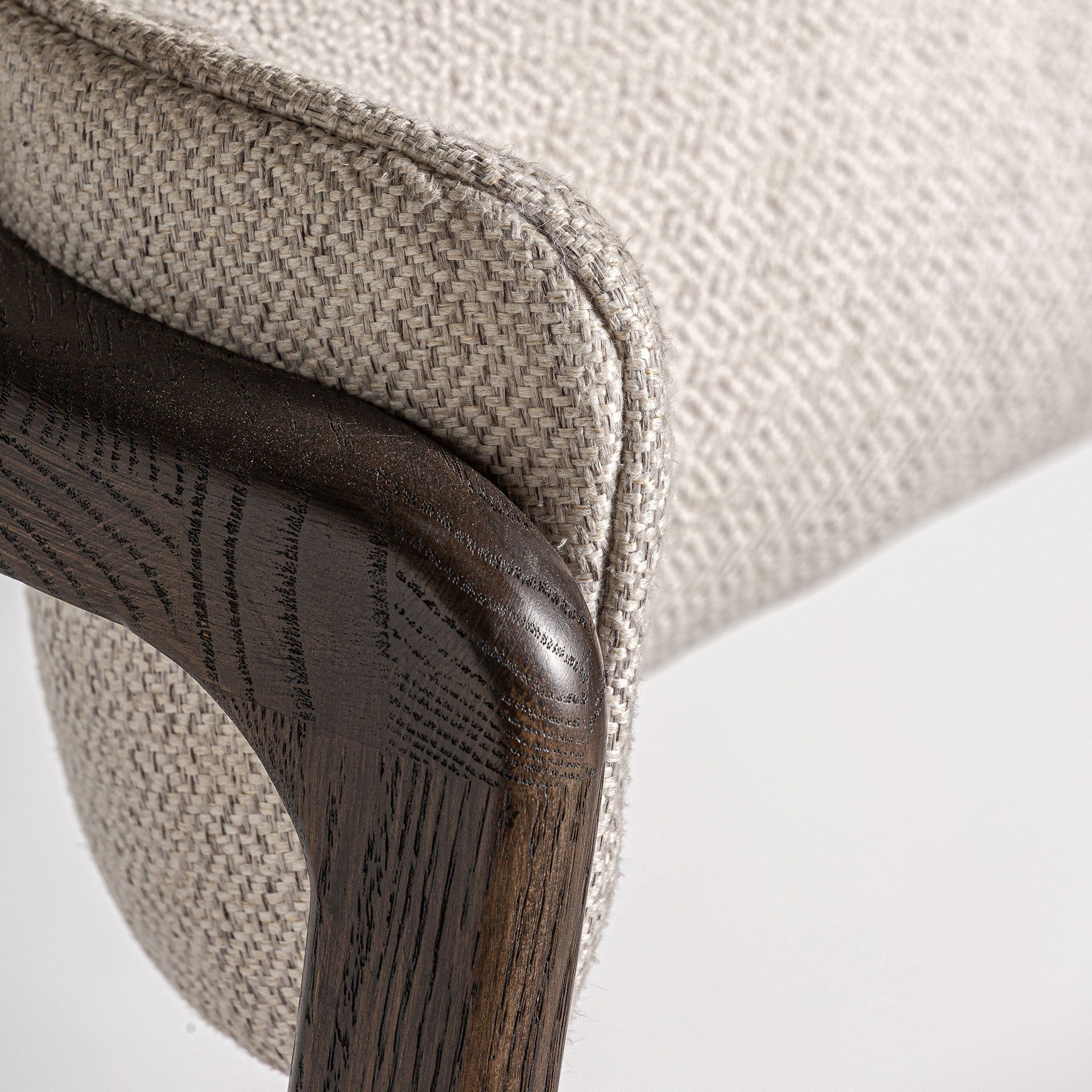 Jerzen Colonial Ash Wood Chair - Beige Polyester
