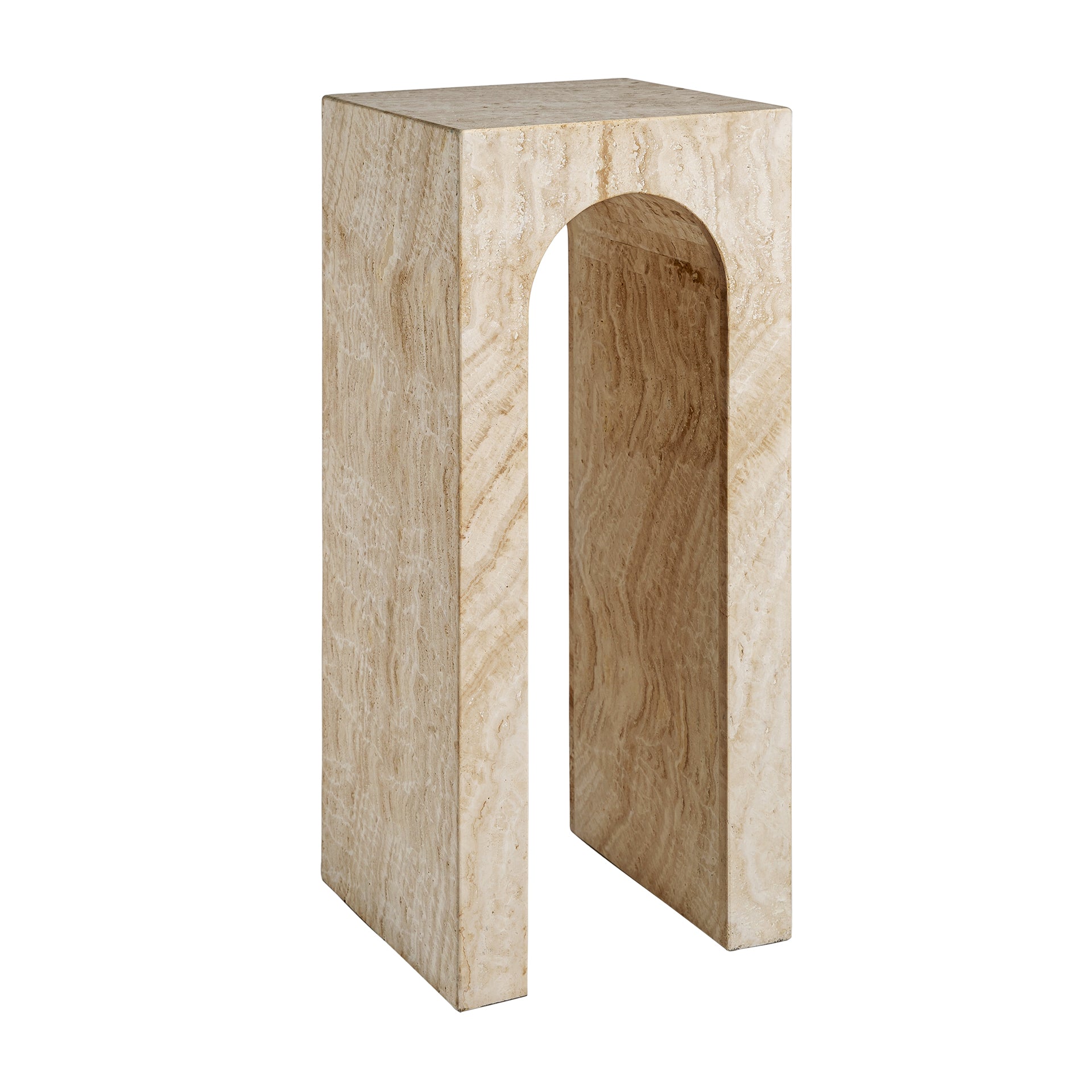 Thiennes Art Deco Travertine Console Table