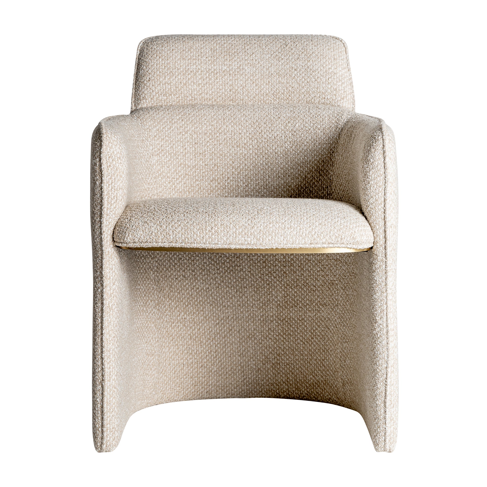 MAYUN Art Deco Armchair - Beige Polyester & Iron Frame