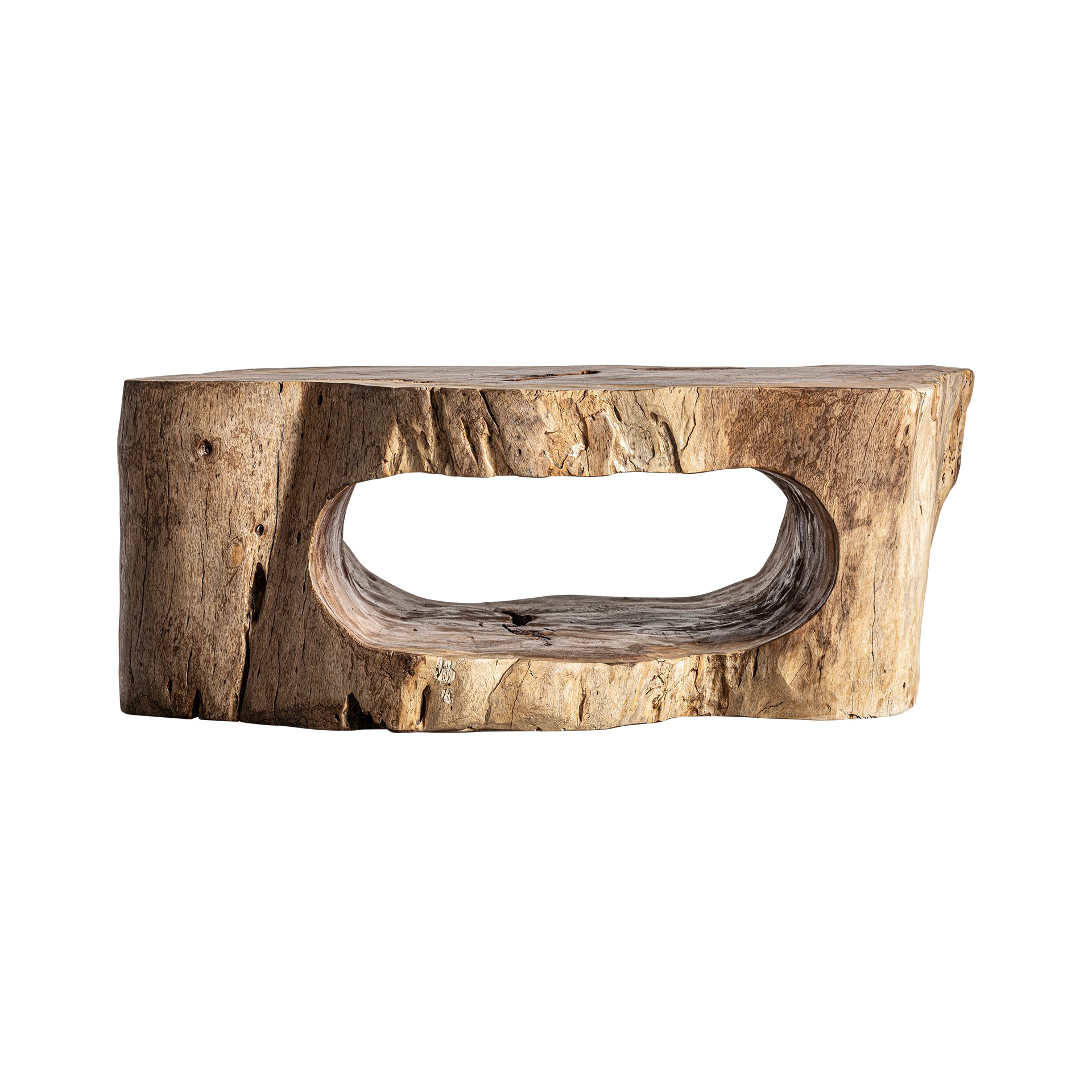 KHALED Suar Wood Coffee Table - Natural Brown Ethnic Design